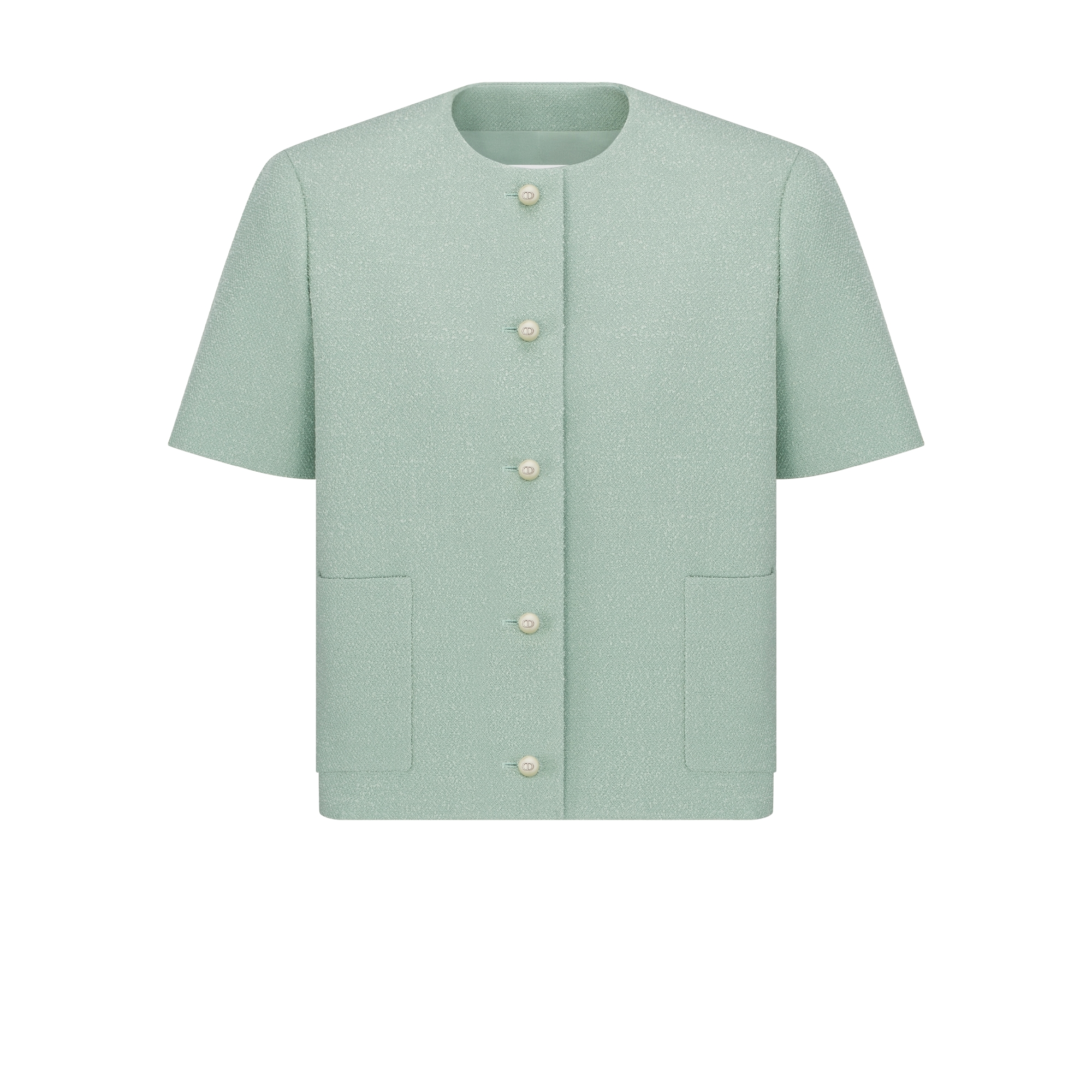 ショートスリーブ レギュラー フィット ジャケット バージンウール & コットン ブレンド ブークレ E01