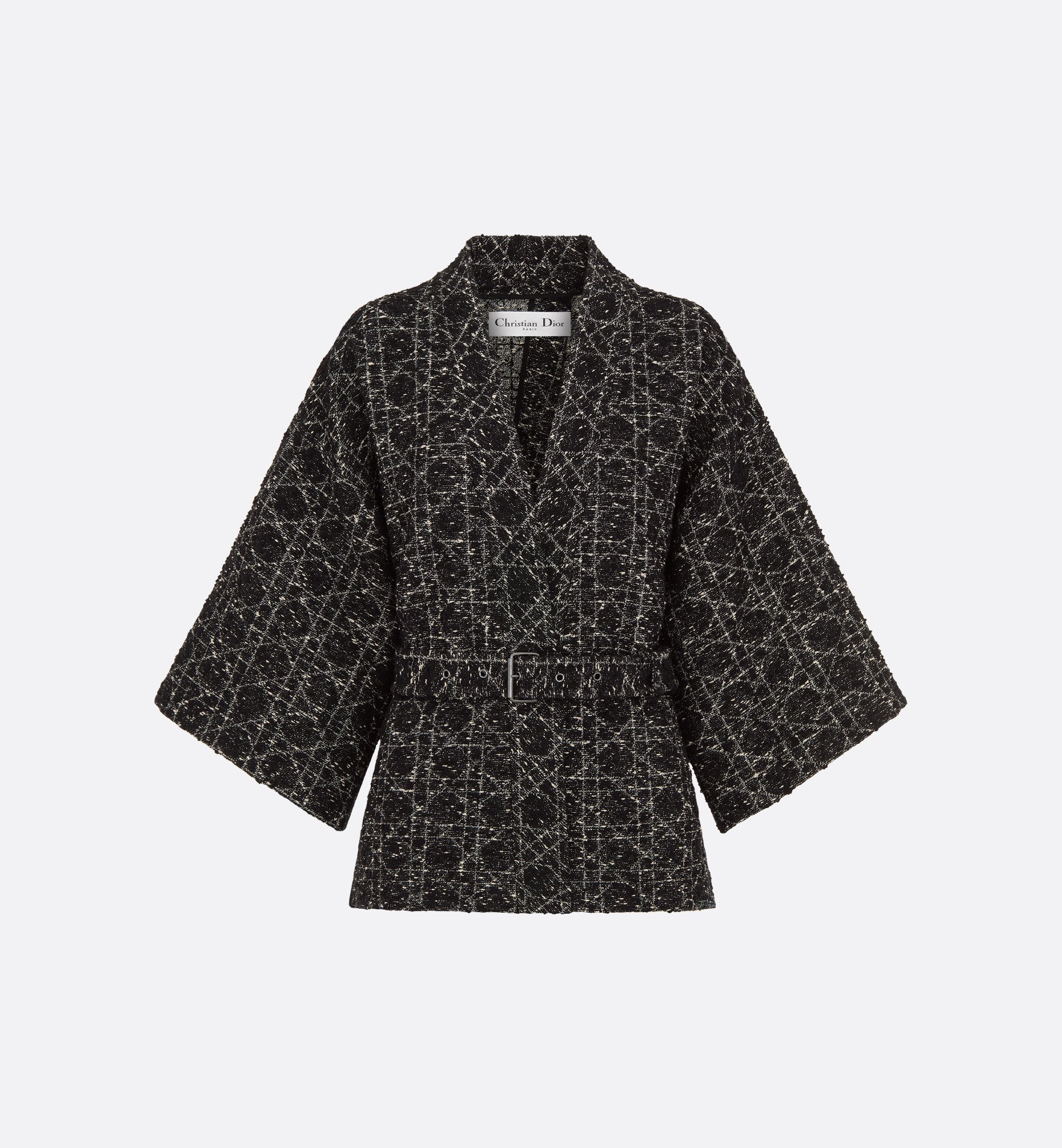 Belted Jacket Black Virgin Wool and Silk Grain de Poudre | DIOR Belted Jacket Black Virgin Wool and Silk Grain de Poudre | DIOR