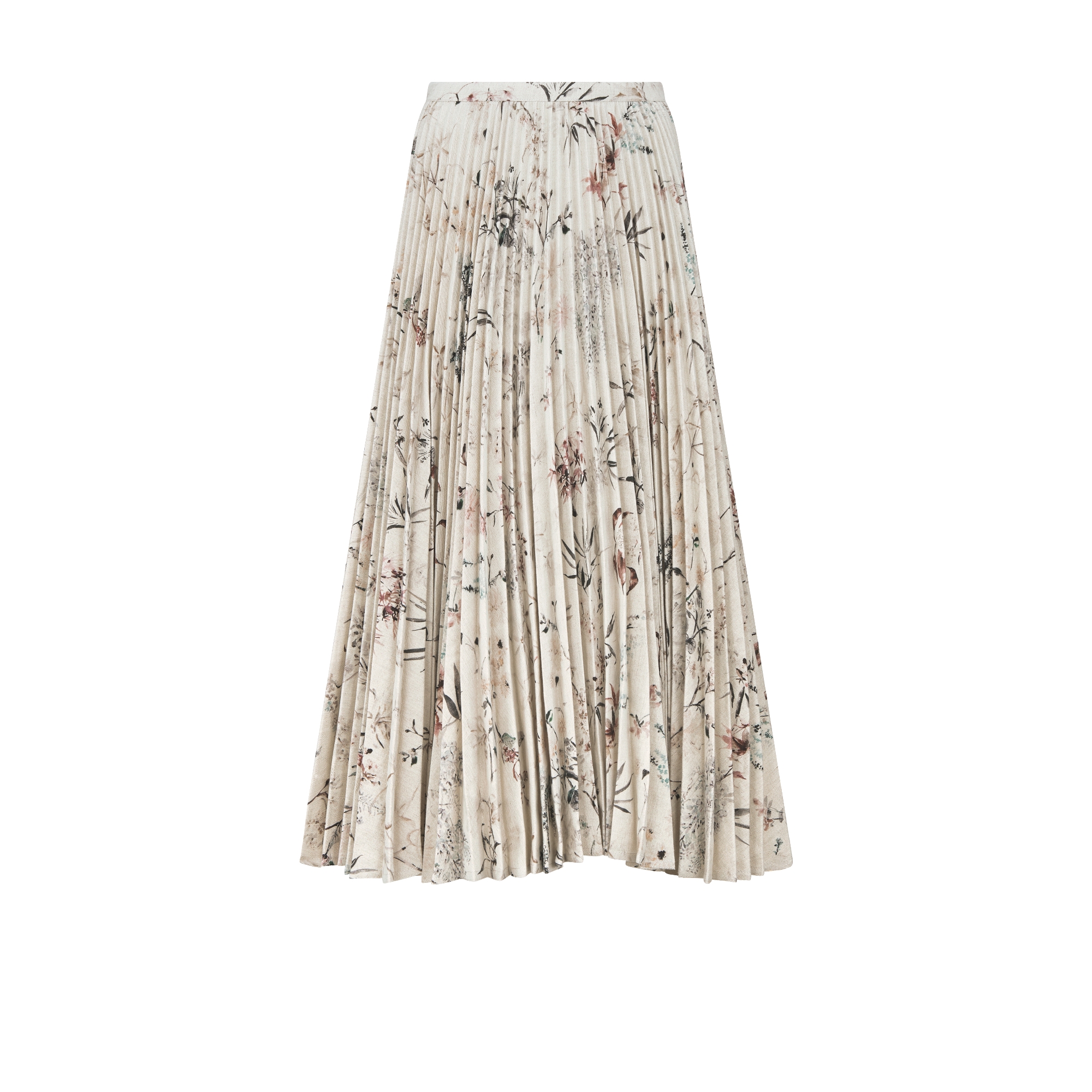 プリーツ ミディスカート Millefiori コットン & リネン デニム E01