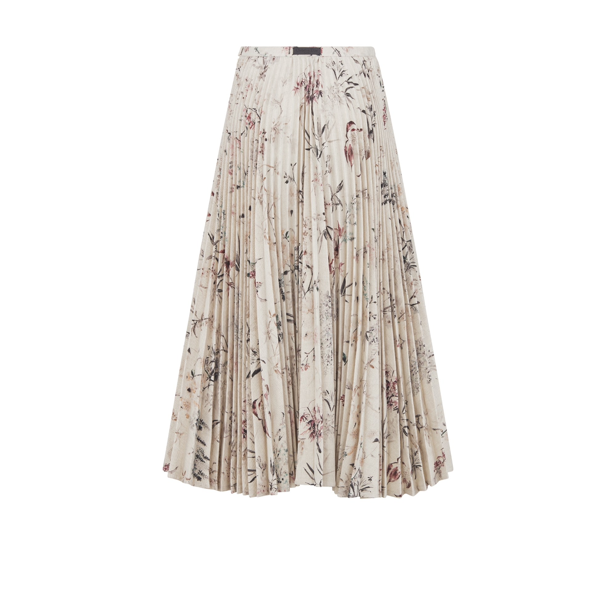 プリーツ ミディスカート Millefiori コットン & リネン デニム E08