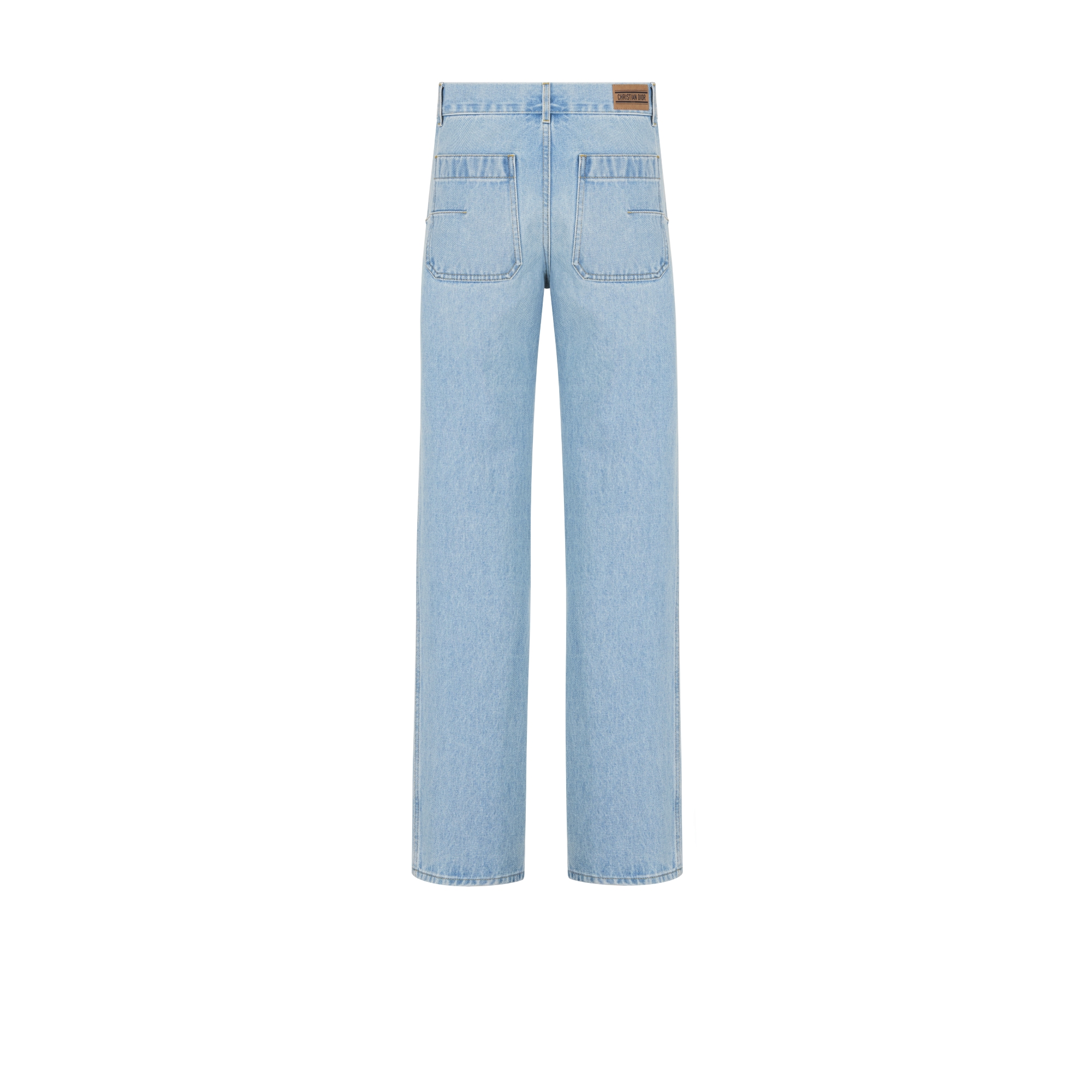 Regular-fit Dioriviera-jeans Lichtblauw stonewashed katoendenim met Dior Oblique-motief binnenin E08