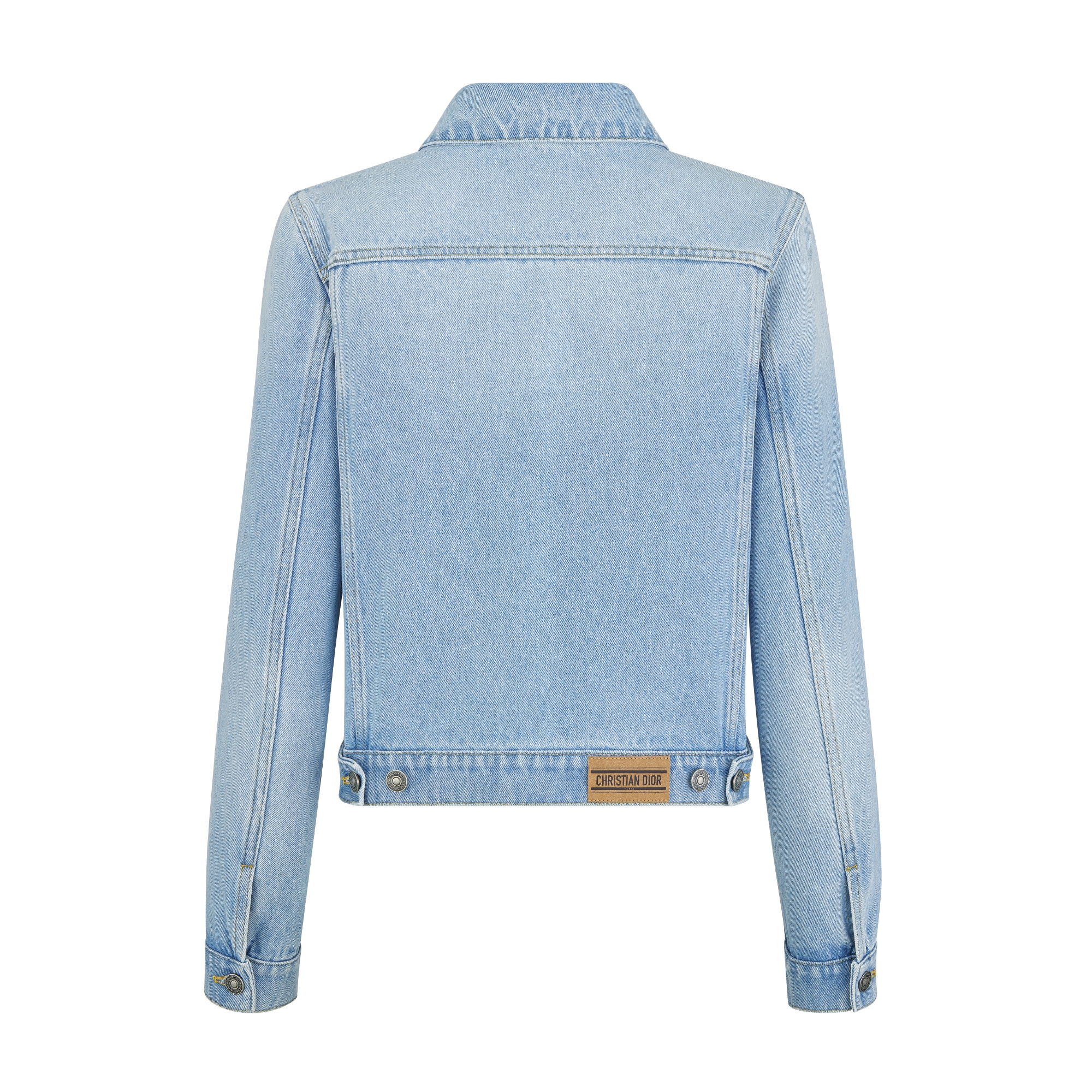 Chaqueta Dioriviera Denim de algodón lavado a la piedra azul claro con interior Dior Oblique E08