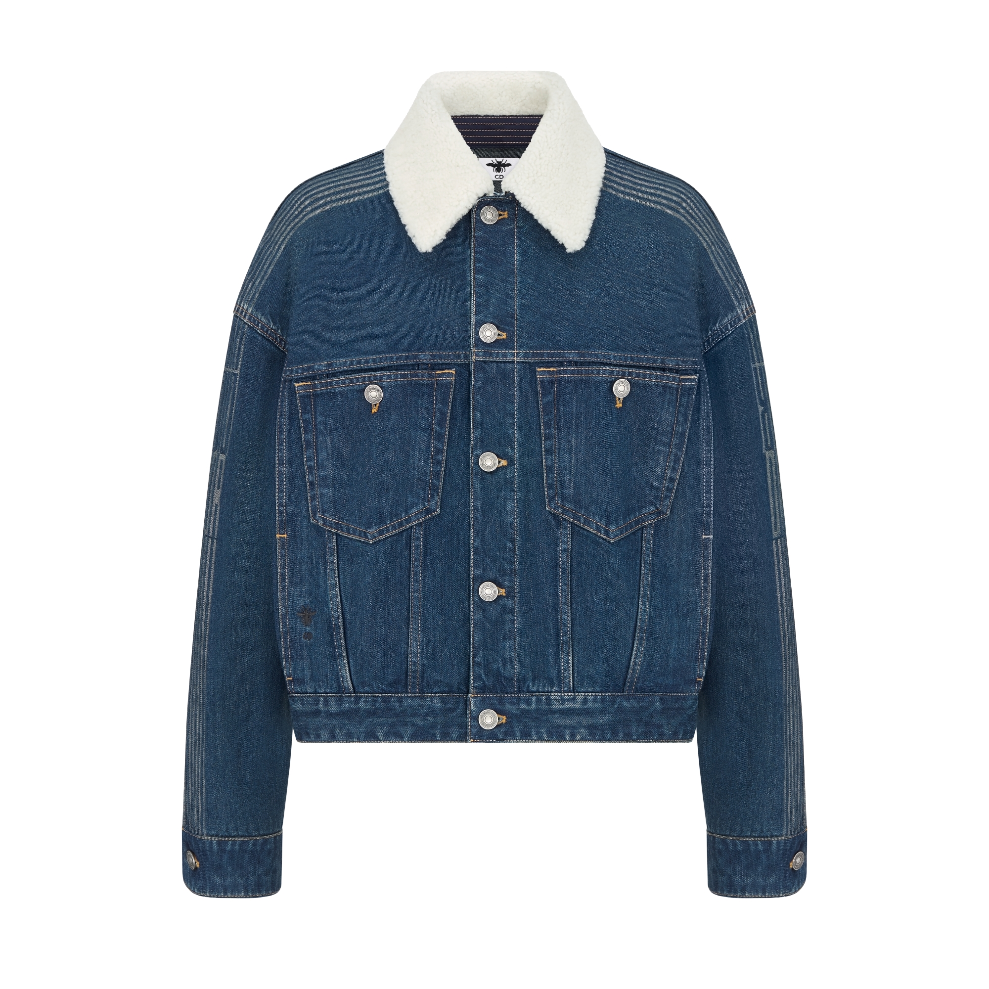 DiorAlps Oversized Jacket Blue Cotton Denim with Dior Graphique Motif E01