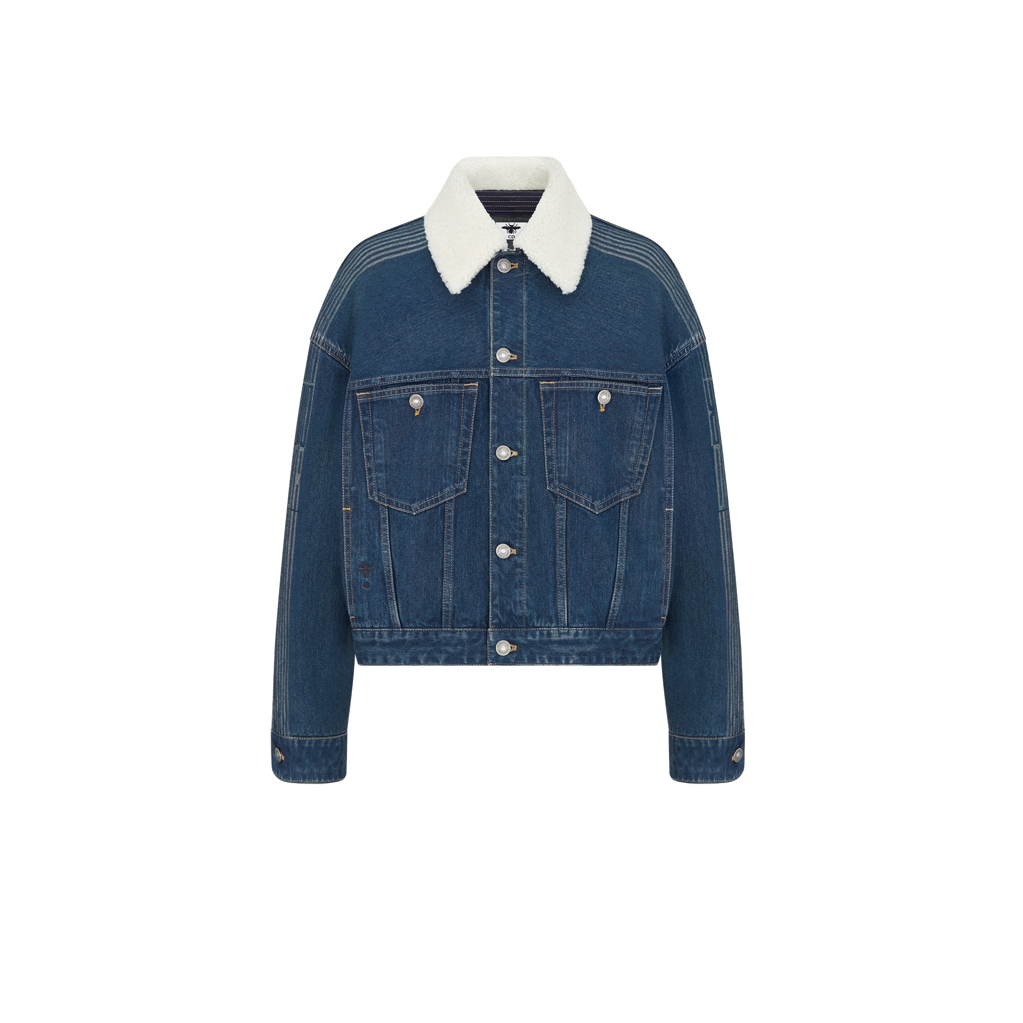 DiorAlps Oversized Jacket Blue Cotton Denim with Dior Graphique Motif E01