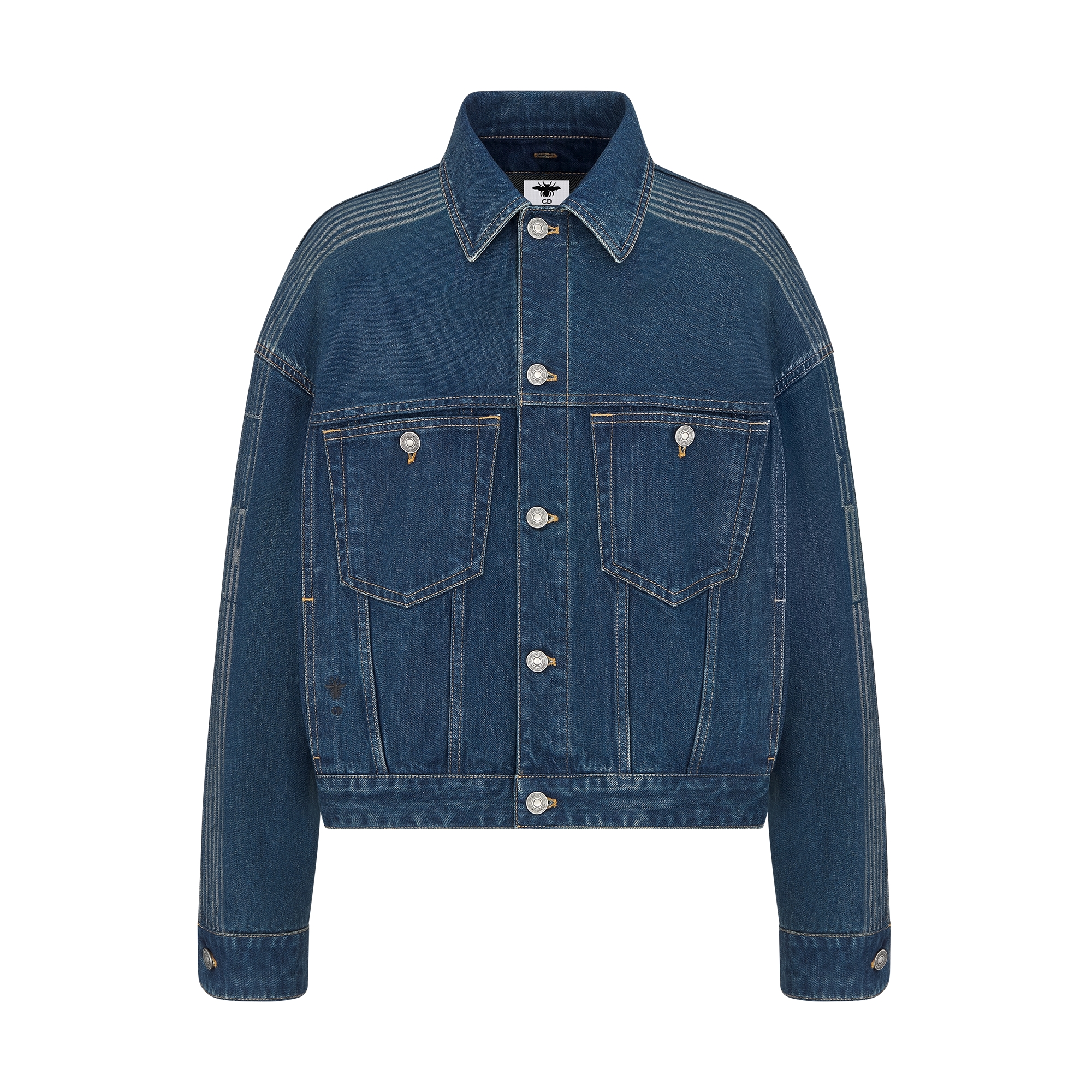 DiorAlps Oversized Jacket Blue Cotton Denim with Dior Graphique Motif E09