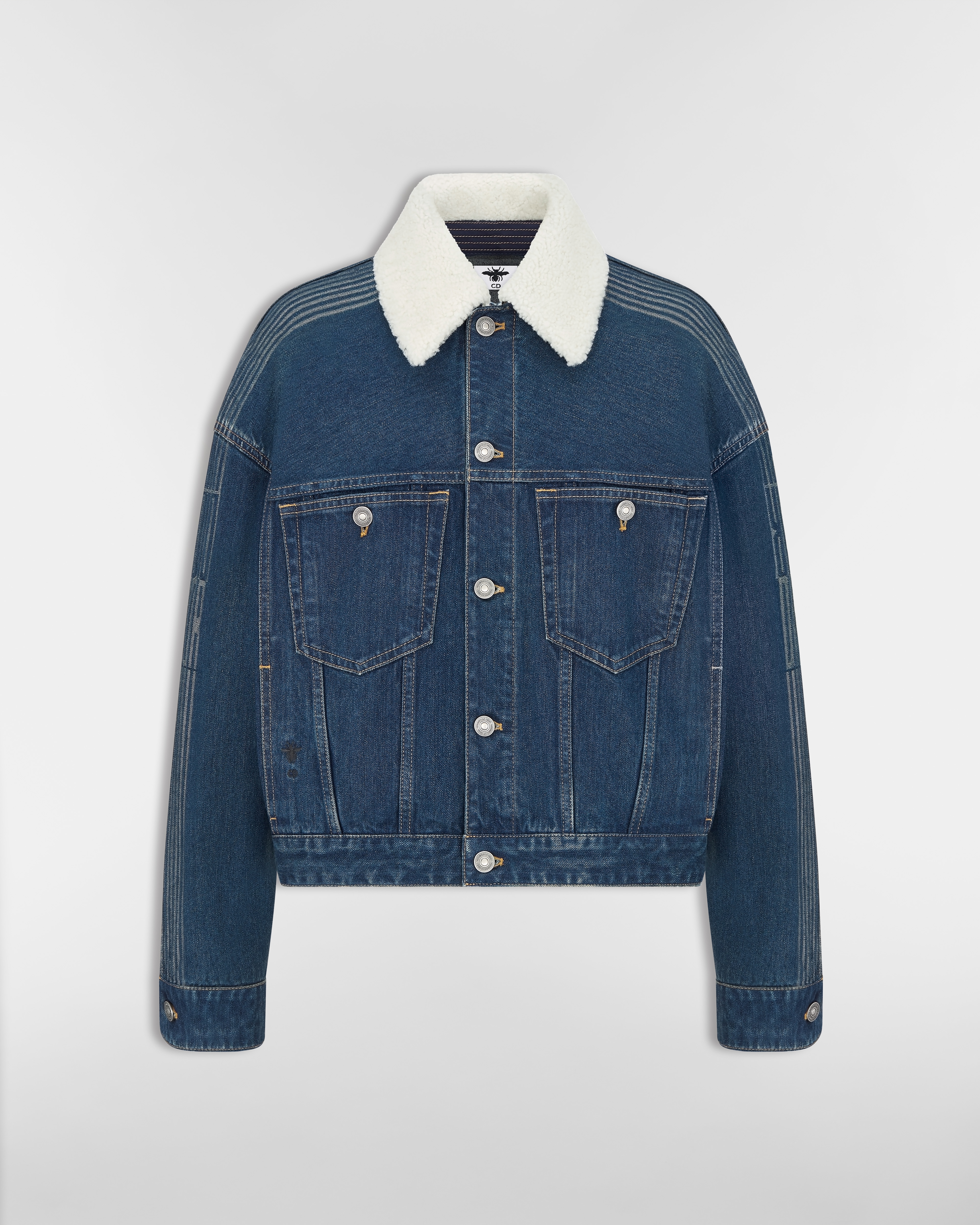 DiorAlps Oversized Jacket Blue Cotton Denim with Dior Graphique Motif E01