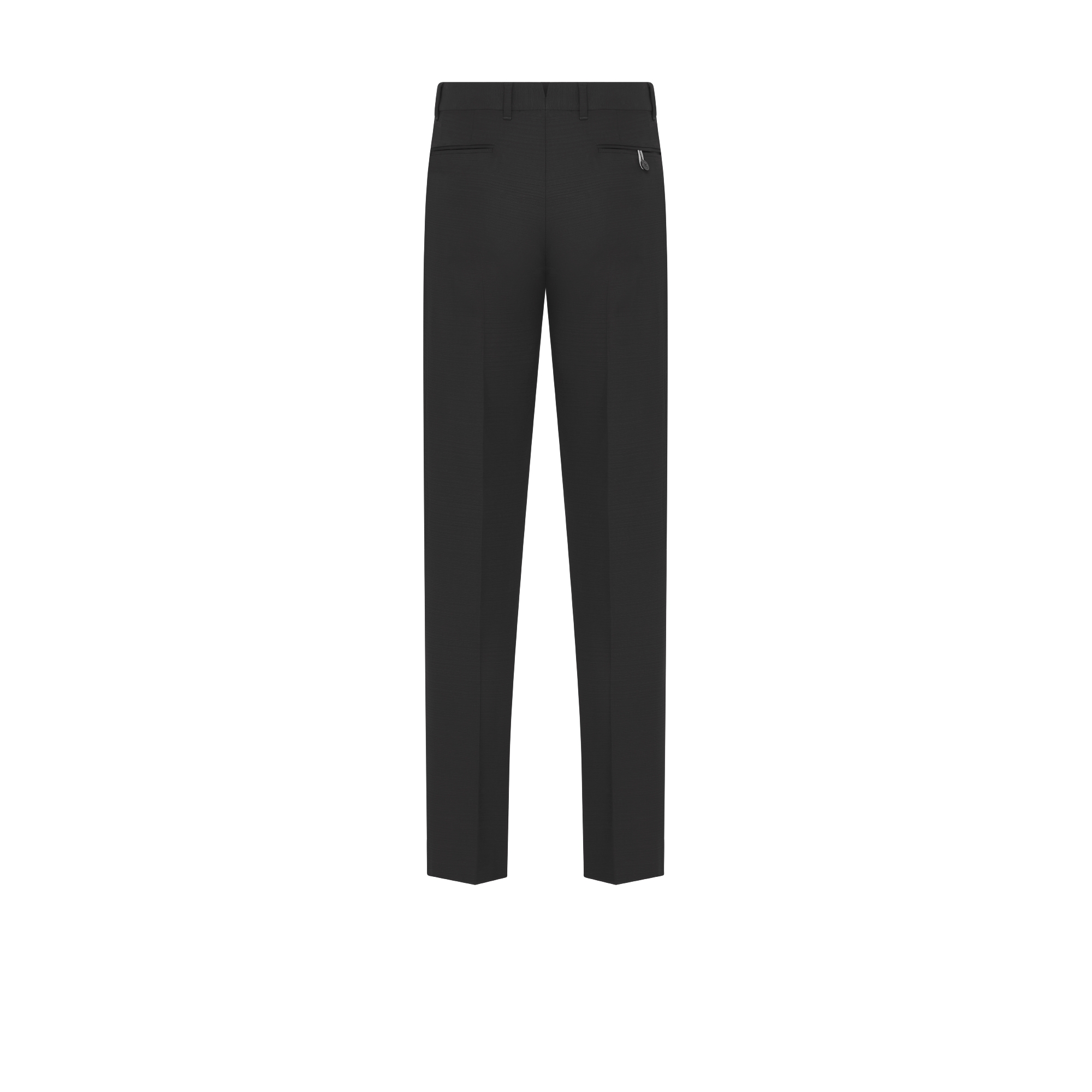 Slim-fit broek Zwarte scheerwol en mohair E08