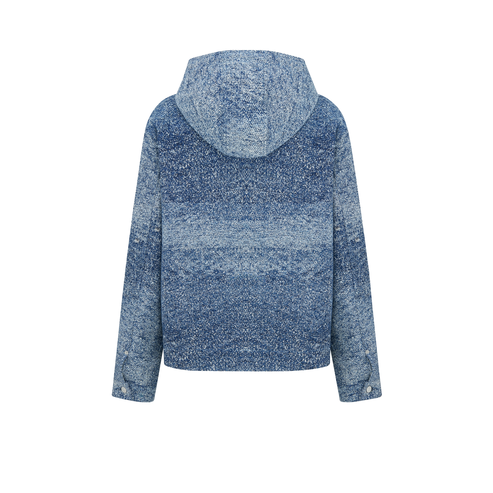 Blouson Jacket with Hood and Christian Dior Paris Tag Blue Cotton Jacquard E08