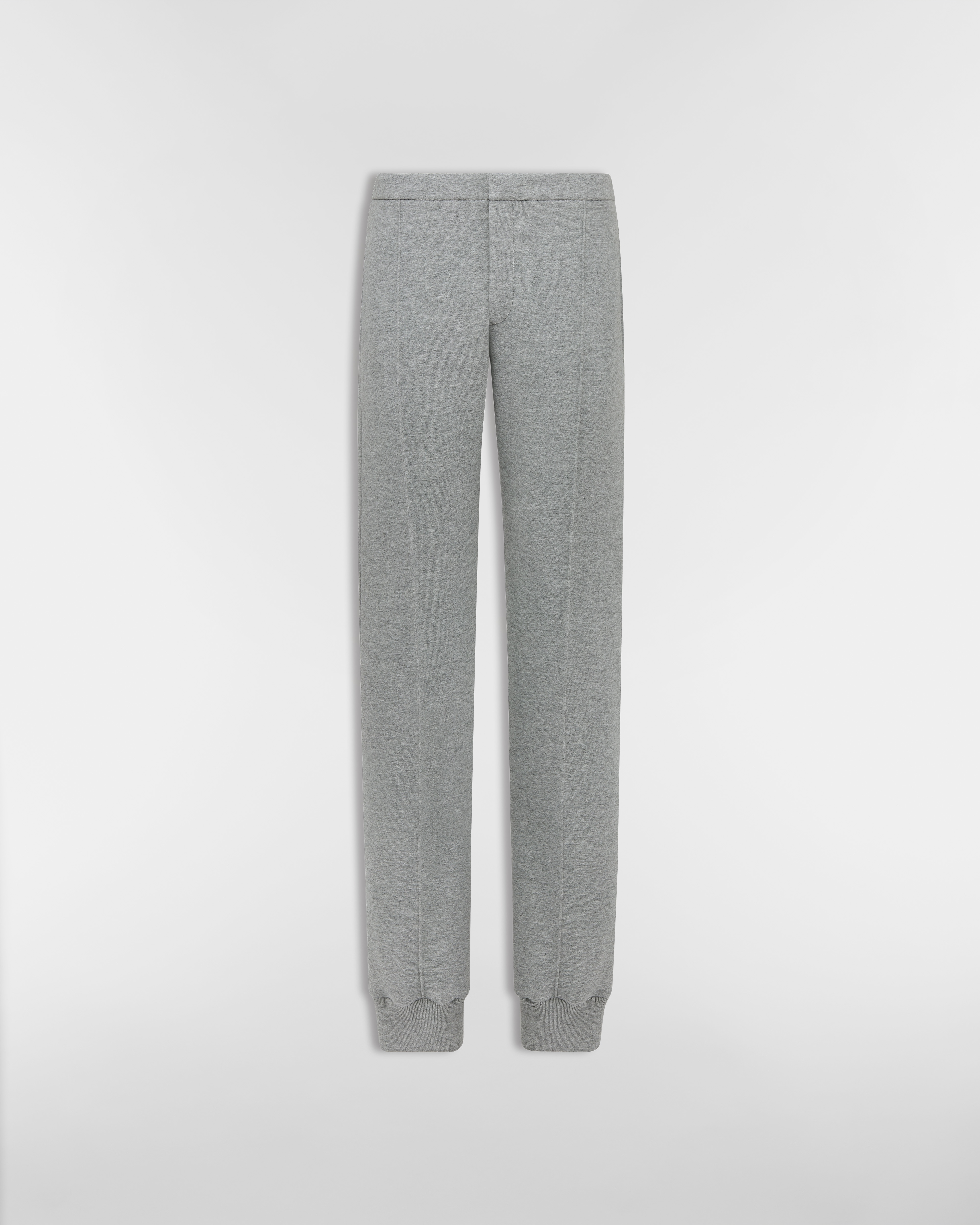 Dior Icons Track Pants Gray Heathered Cashmere-Cotton-Blend Fleece E01