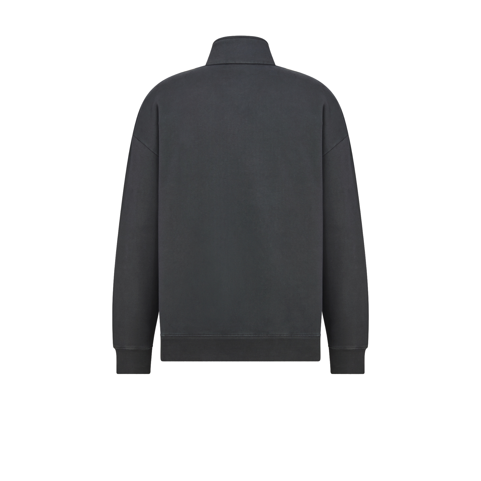 Diorling Sweatshirt with Zipped Collar Black Cotton Fleece E08