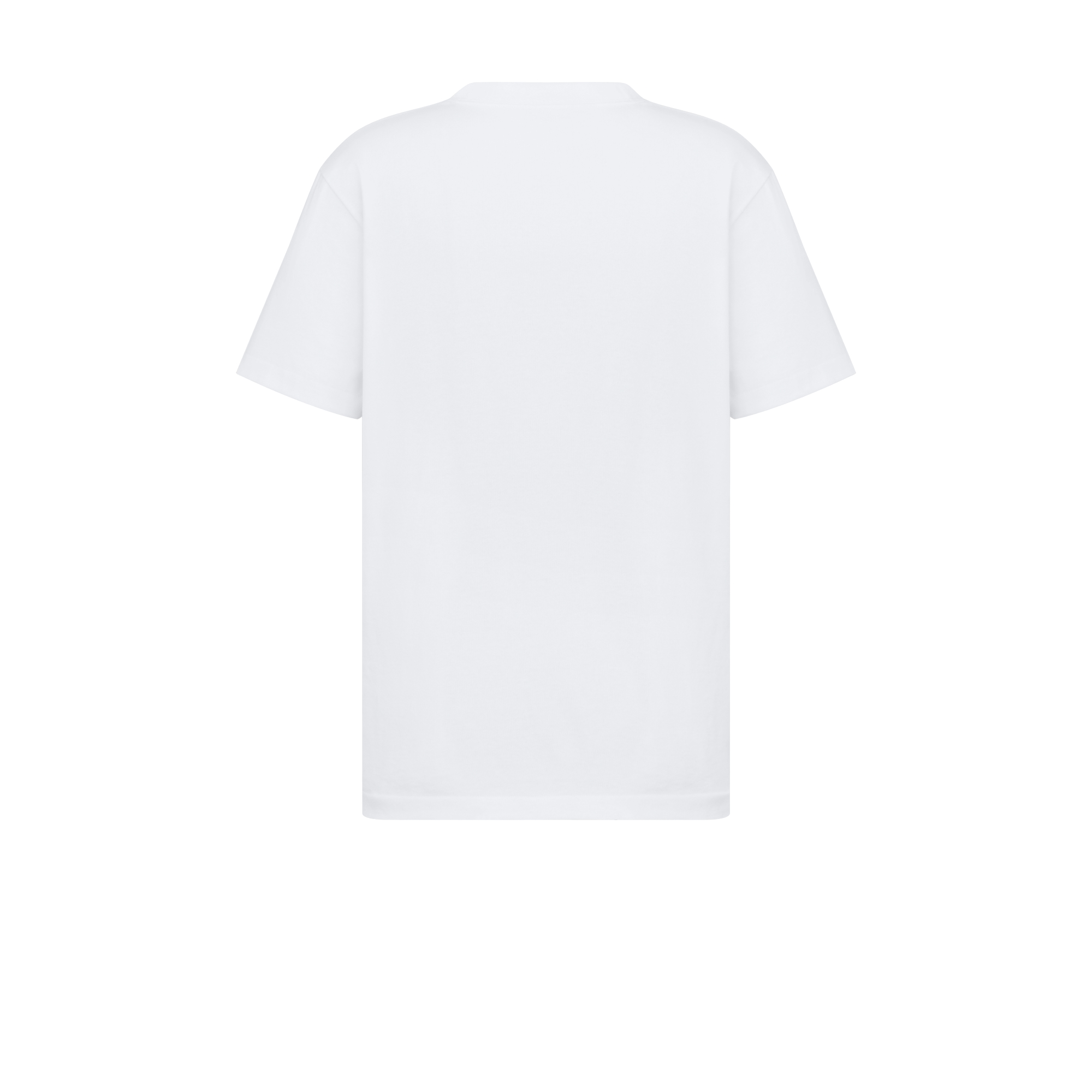 T-Shirt with Christian Dior Paris Tag, Relaxed Fit Shiny White Cotton Jersey E08