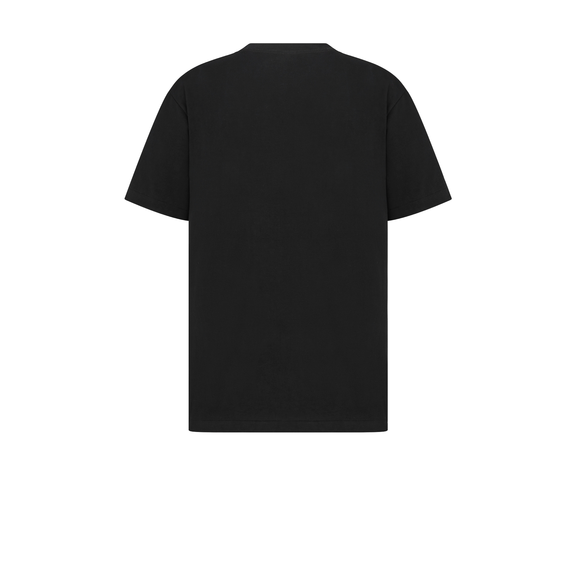 T-Shirt with Christian Dior Paris Tag, Relaxed Fit Black Cotton Jersey E08