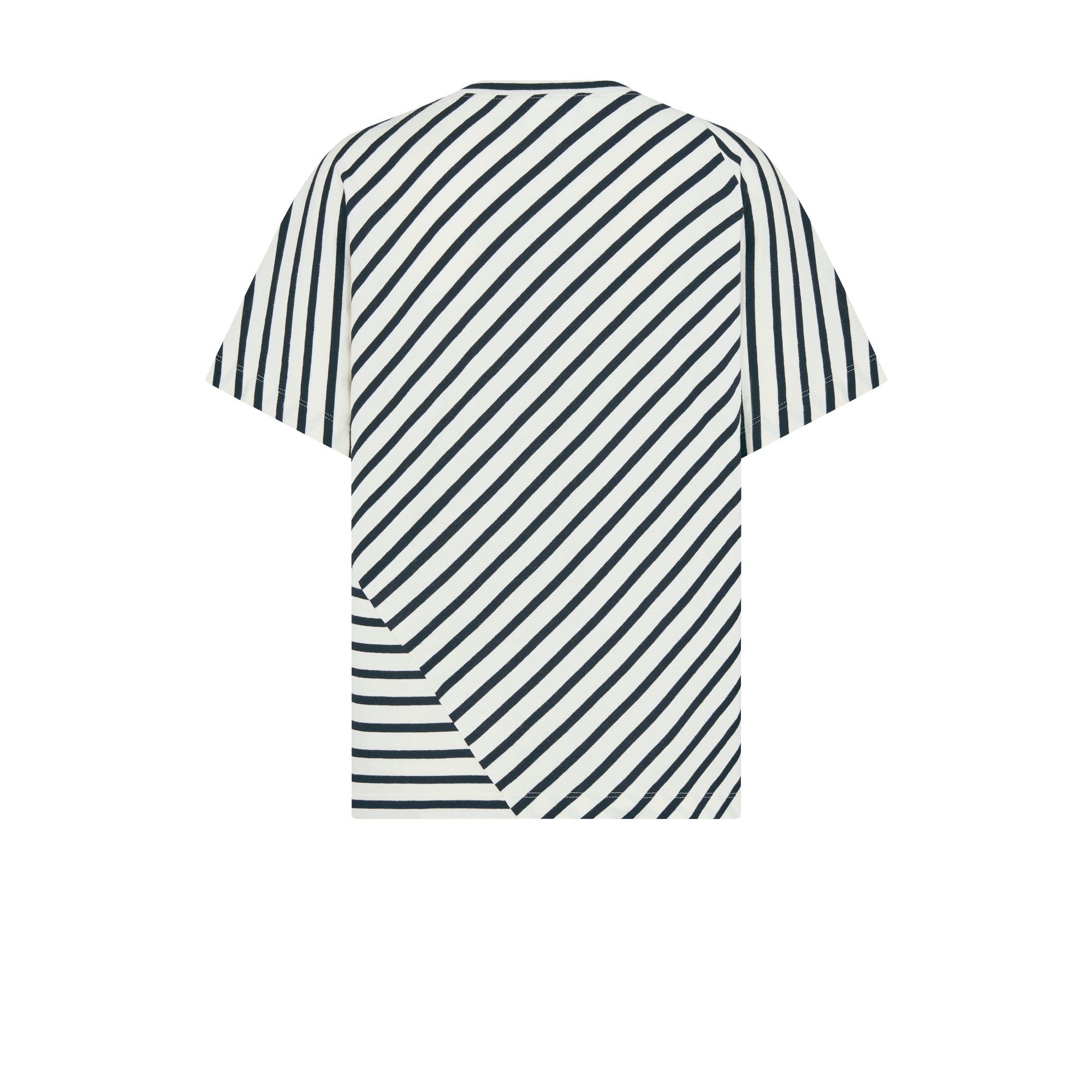 T-Shirt Navy Blue and White D-Stripes Cotton Jersey E08