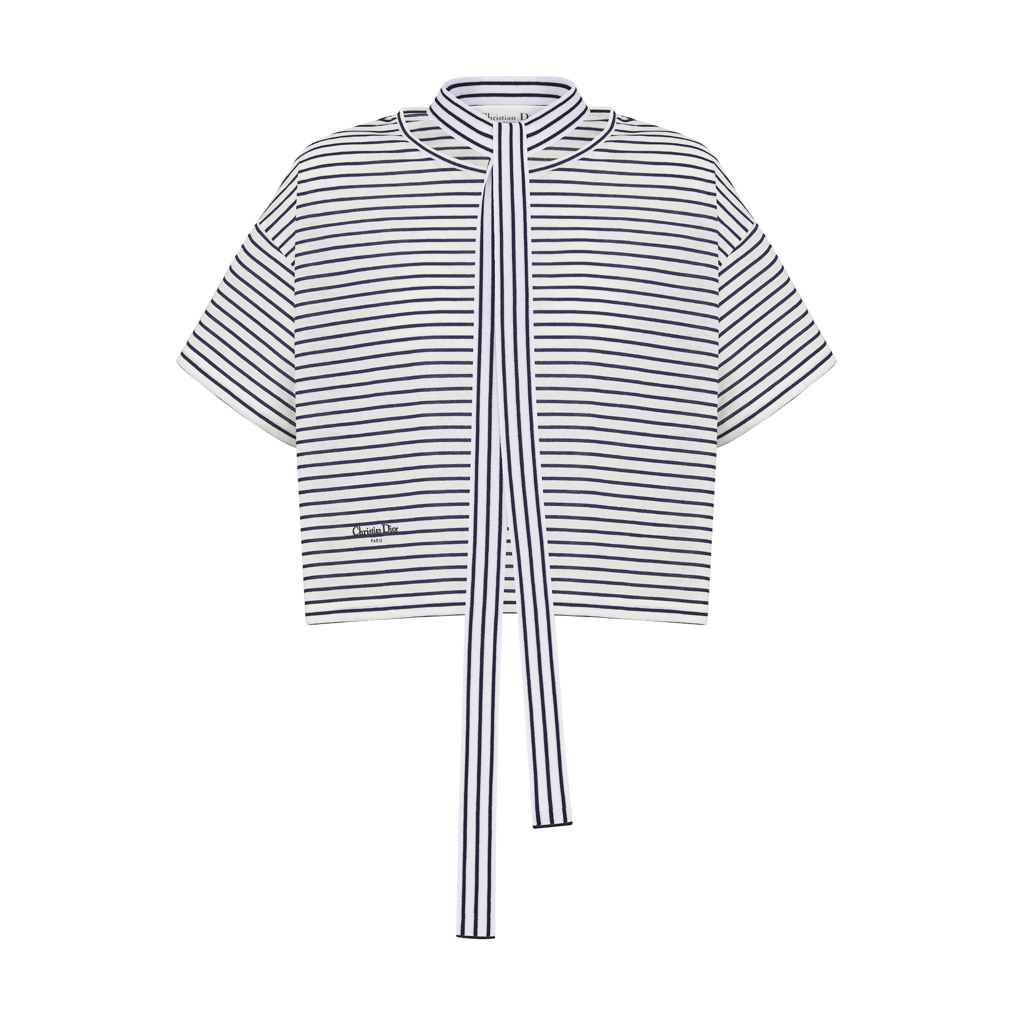 DIOR | Dioriviera タイカラー Tシャツ D-Stripes コットン