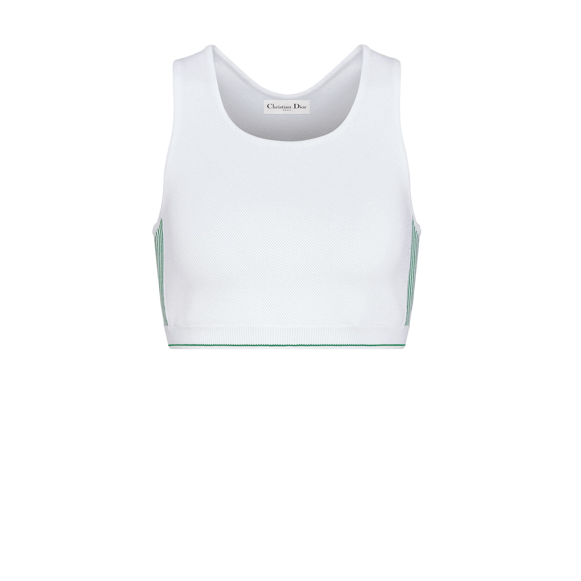 Dior Vibe Sports Bra White and Pine Green Technical Mesh | DIOR
