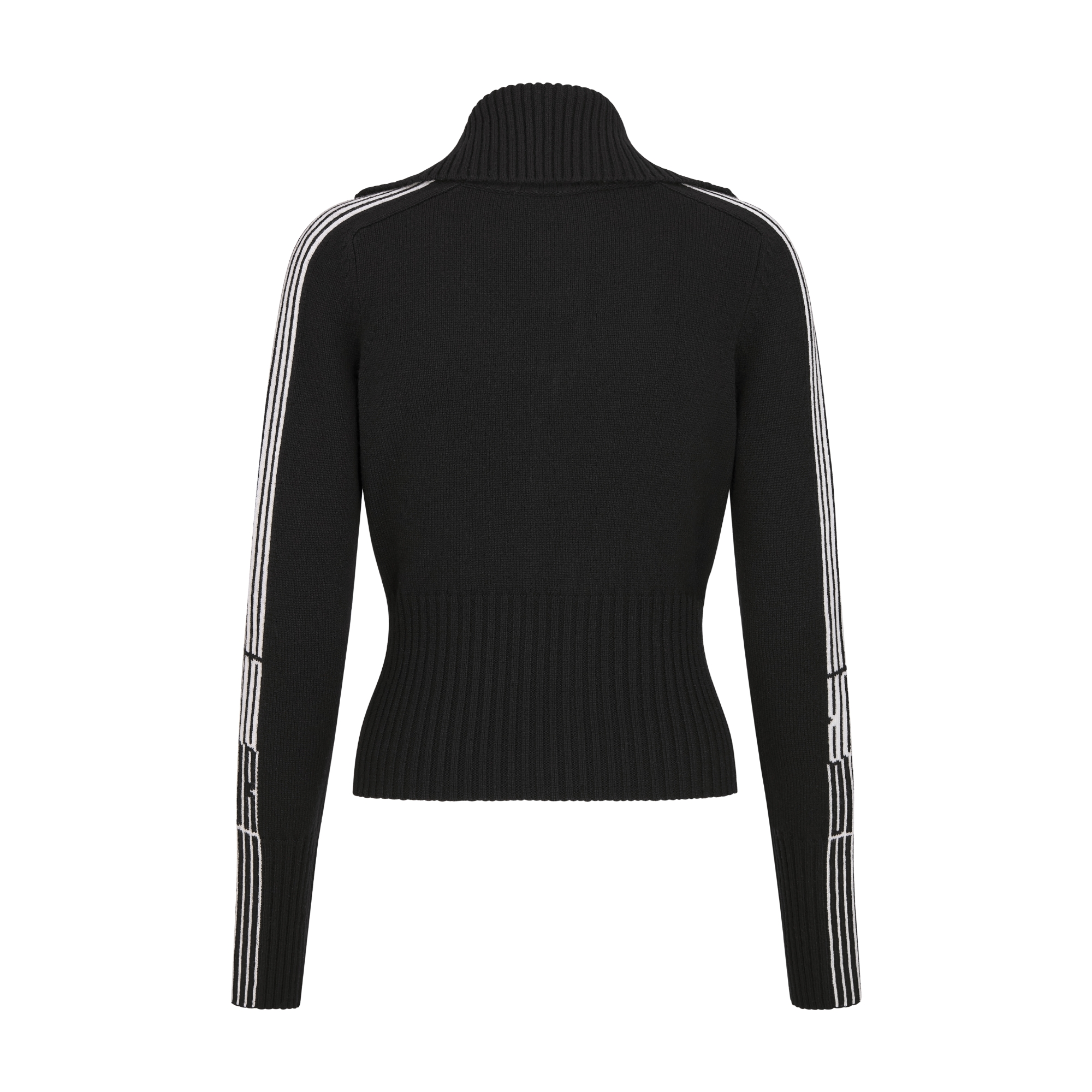 DiorAlps Short Cardigan Black Virgin Wool and Cashmere Knit with White Dior Graphique Motif E08