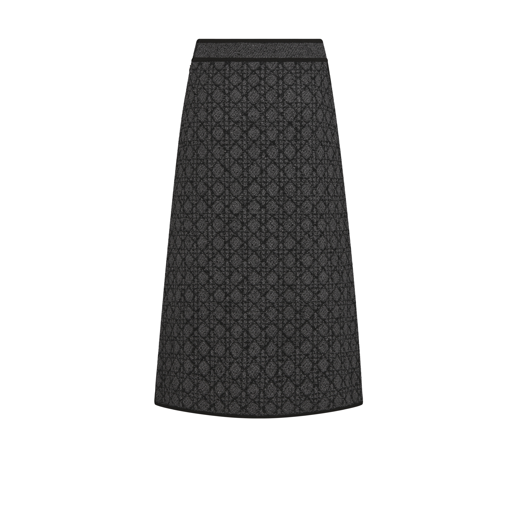 Macrocannage Midirock Gestrickter Tweed aus Baumwollmischung in Grau E08