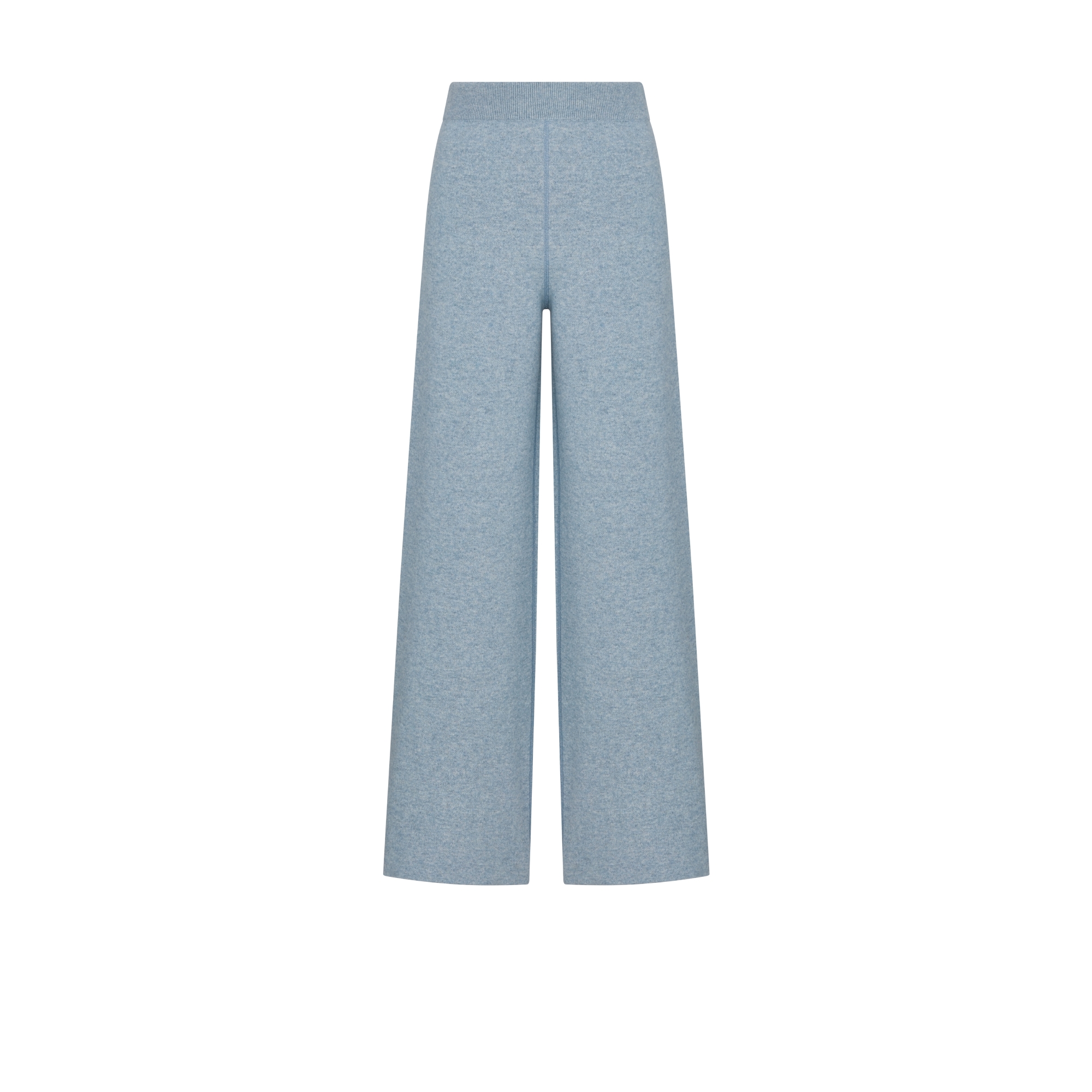 Flared Pants Blue Cashmere-Blend Knit with Dior Oblique Motif E01