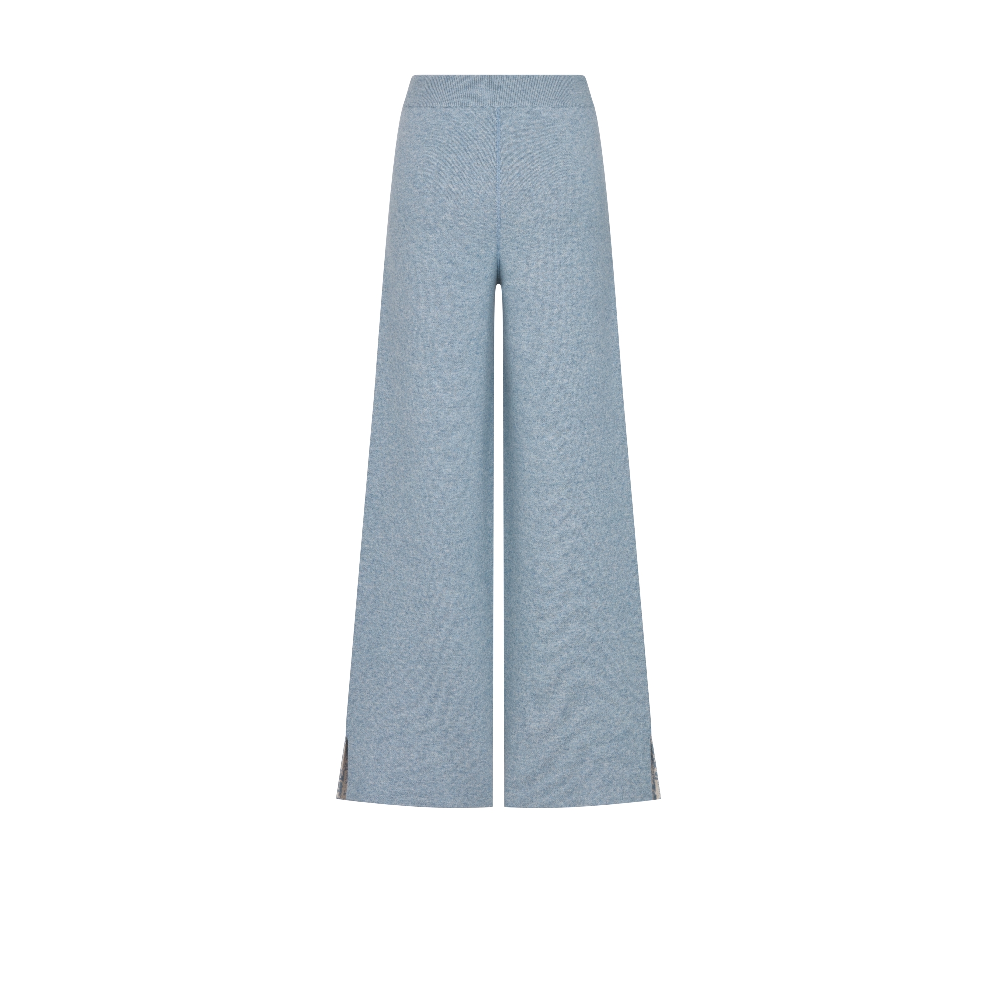 喇叭褲 藍色羊絨混紡針織綴以 Dior Oblique 主題圖案 E08