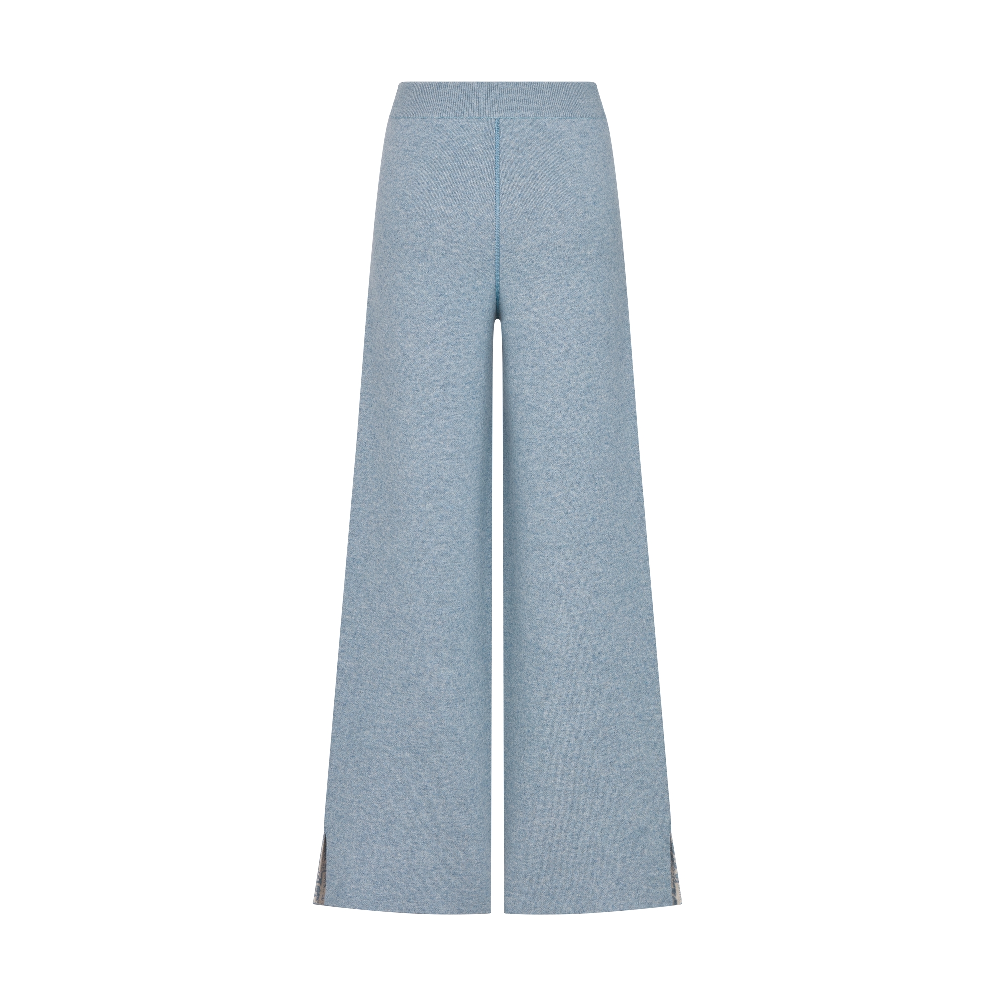 Flared Pants Blue Cashmere-Blend Knit with Dior Oblique Motif E08