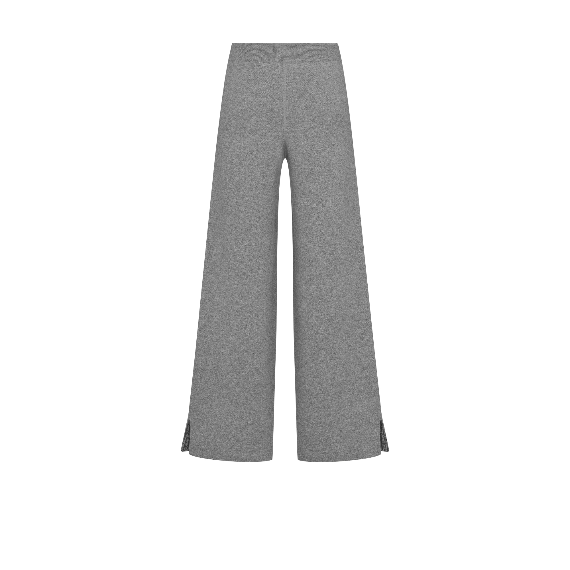 Flared Pants Gray Cashmere-Blend Knit with Dior Oblique Motif E08