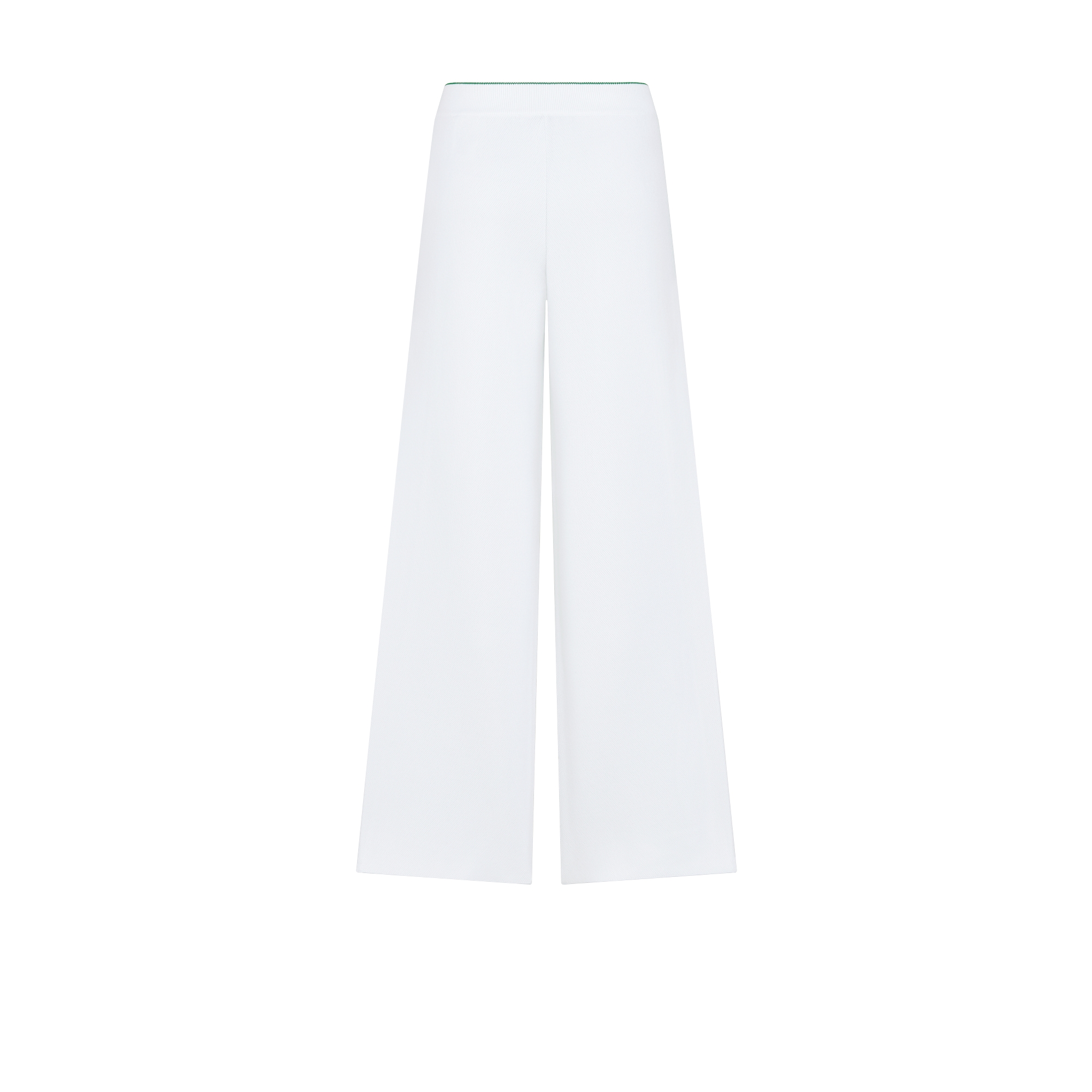 Dior Vibe Flared Pants White Technical Knit with Pine Green Dior Graphique Motif E08