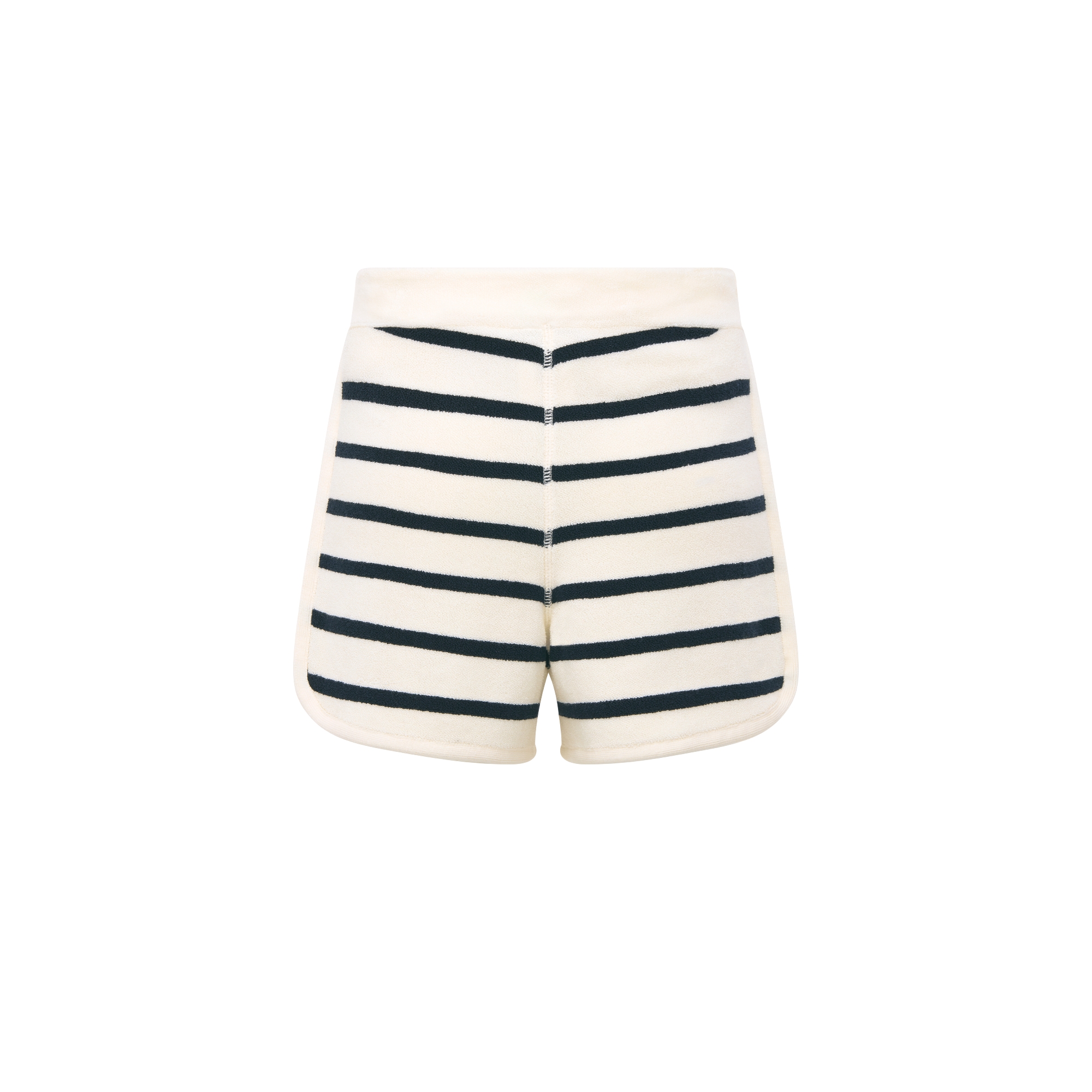 Dioriviera Shorts White and Navy Blue D-Stripes Cotton-Blend Terry Knit E08