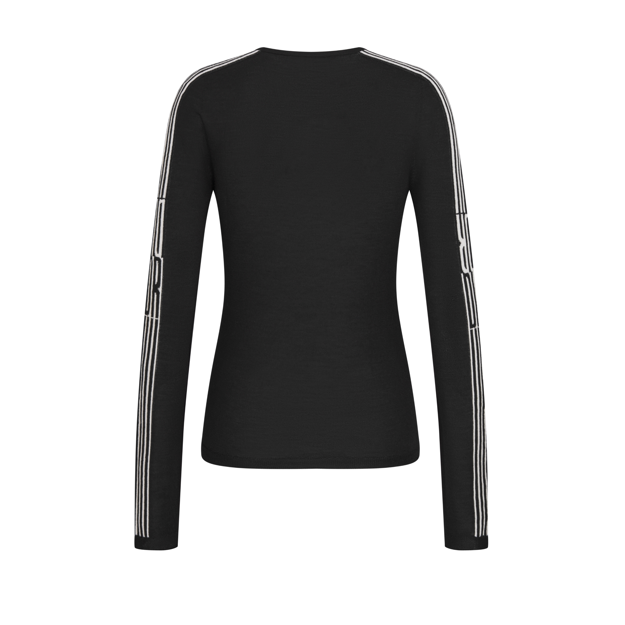 DiorAlps Fitted Sweater Black Cashmere and Silk Knit with White Dior Graphique Motif E08