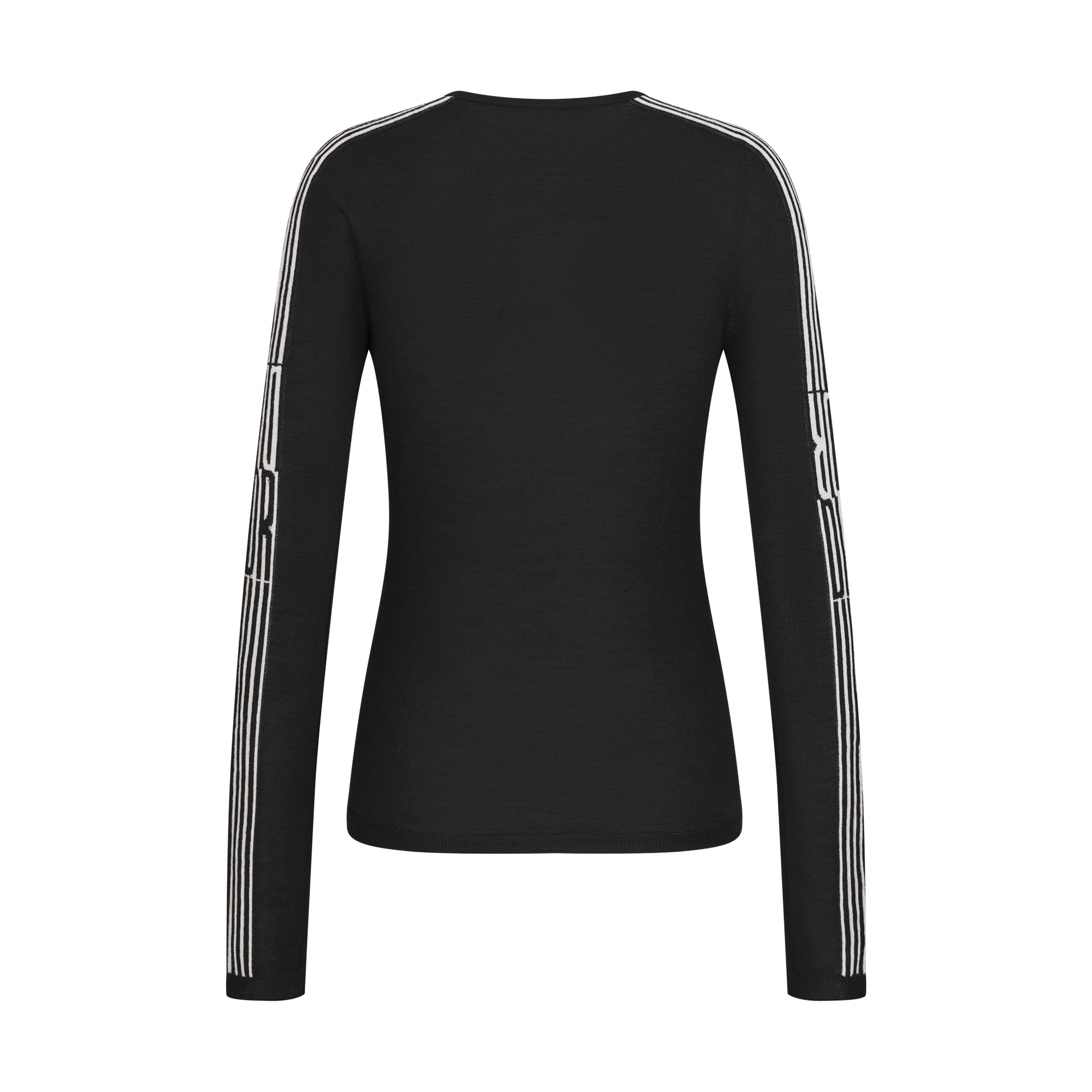 DiorAlps Fitted Sweater Black Cashmere and Silk Knit with White Dior Graphique Motif E08