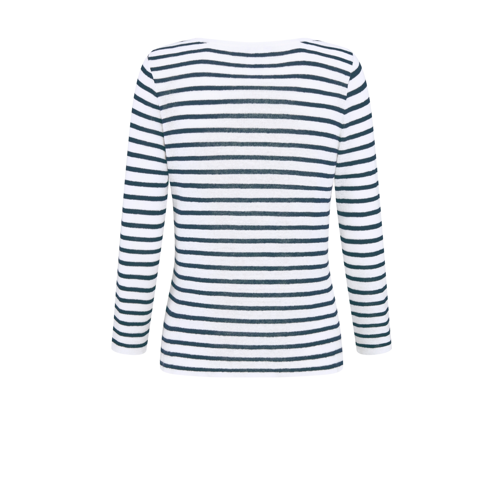 Dioriviera Sweater White and Navy Blue D-Stripes Linen, Cashmere and Silk E08