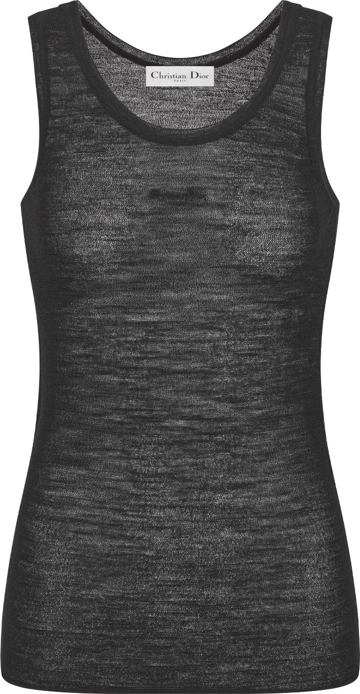 世界的に Tank DIOR | Knit Wool Black Top トップス