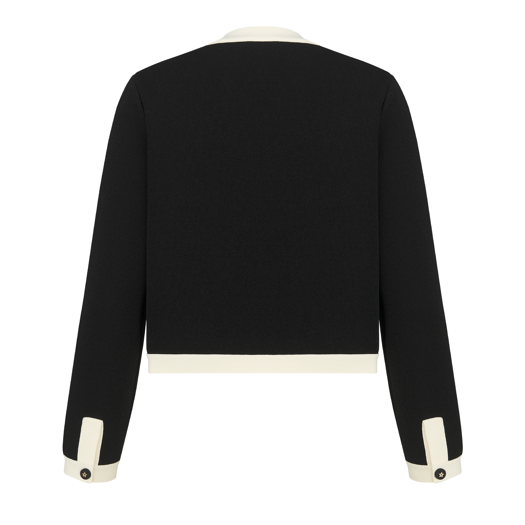 Dioriviera Cropped Jacket Black and Ecru Technical Knit E08
