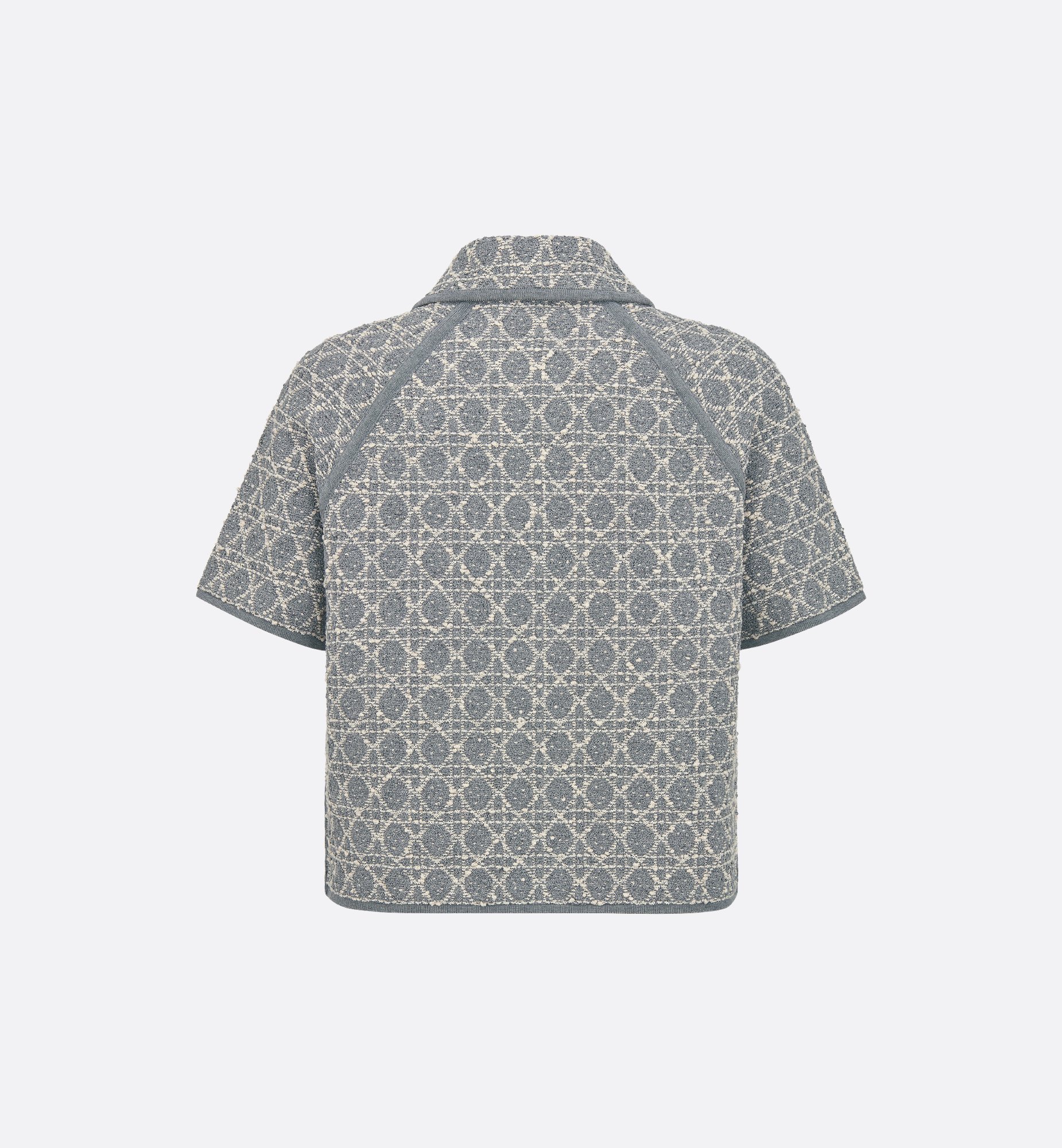 Macrocannage Short-Sleeved Jacket Gray Cotton-Blend Tweed Macrocannage Short-Sleeved Jacket Gray Cotton-Blend Tweed