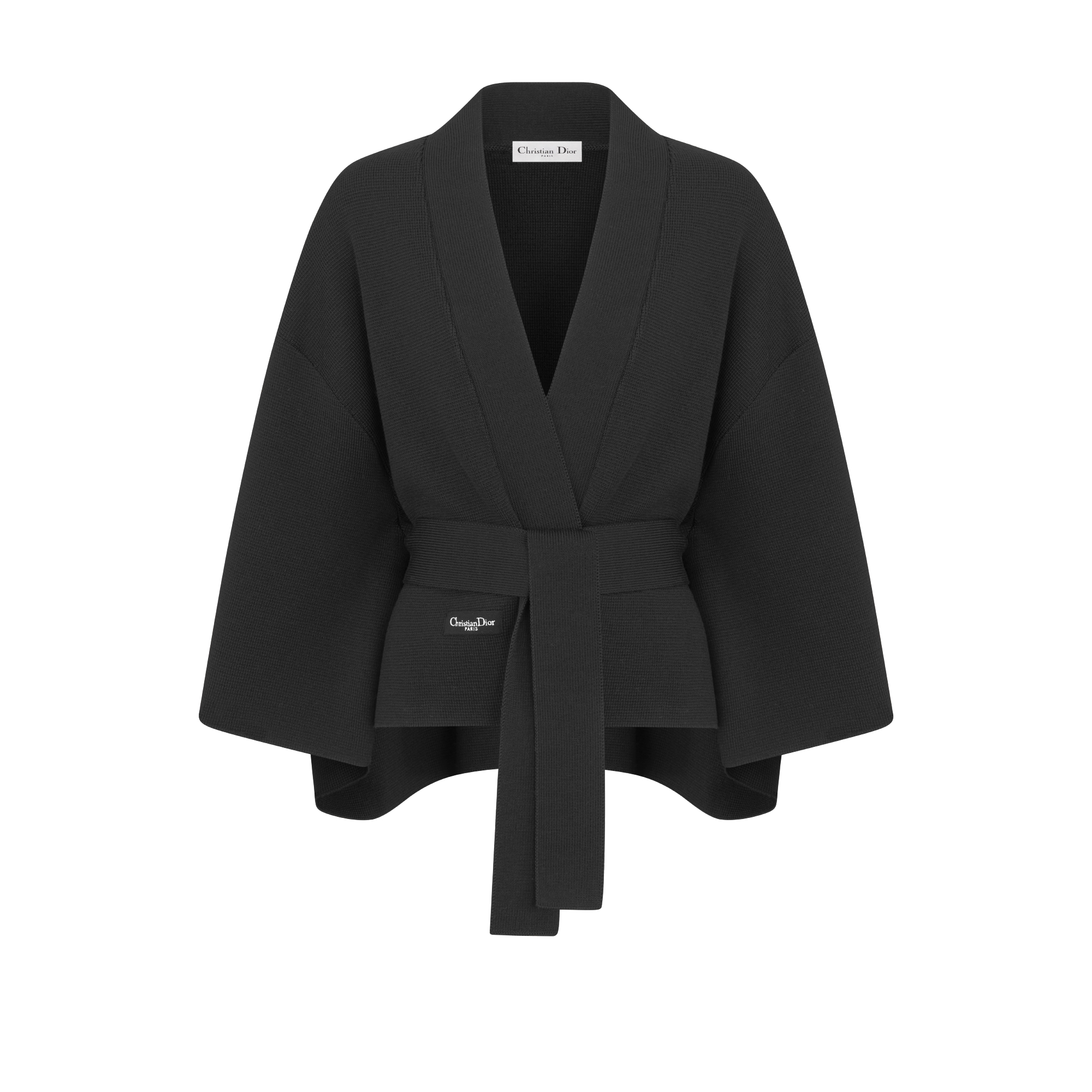 Belted Jacket Black Virgin Wool Knit | DIOR