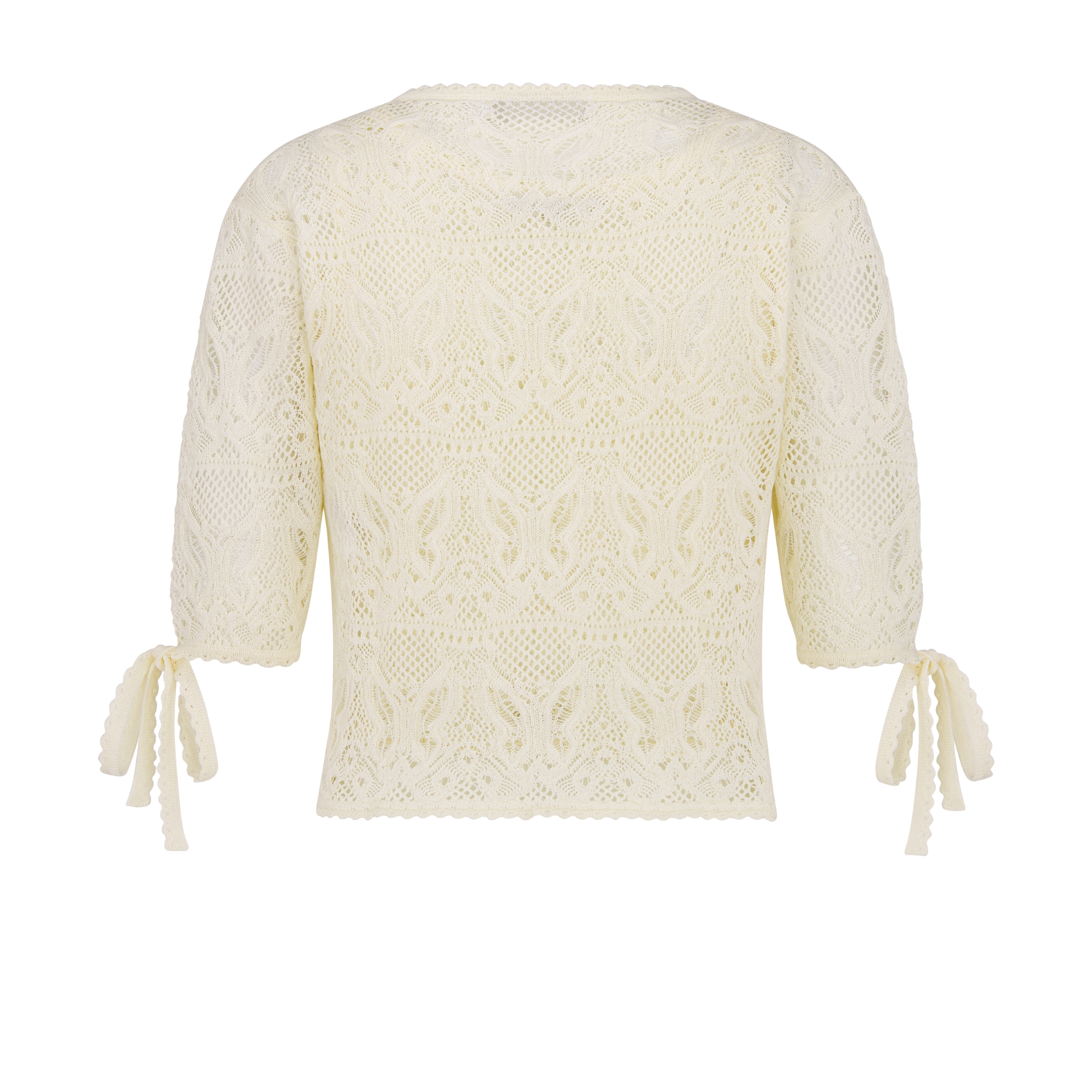 Twin-set Dioriviera Maille crochet de coton blanc à motif papillons E08