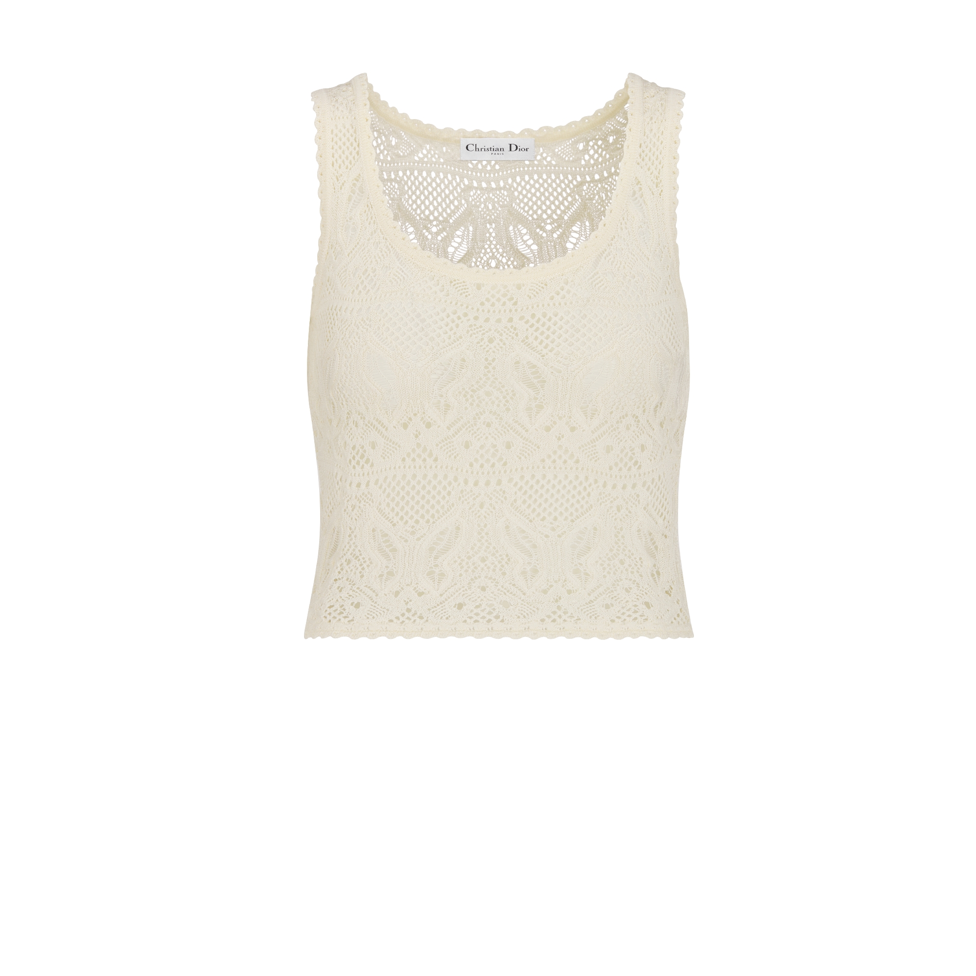 Twin-set Dioriviera Maille crochet de coton blanc à motif papillons E10