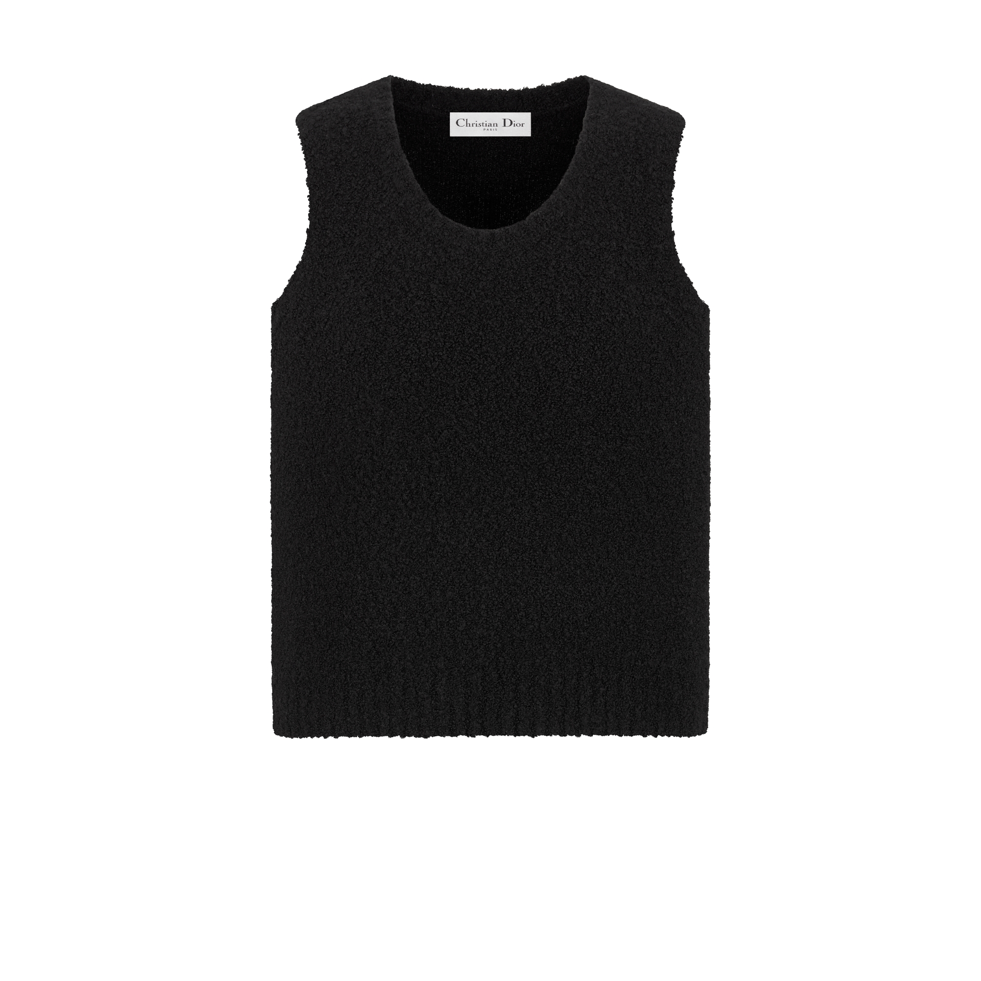 Conjunto de top y cárdigan Punto de mezcla de lana y cachemira en negro E10