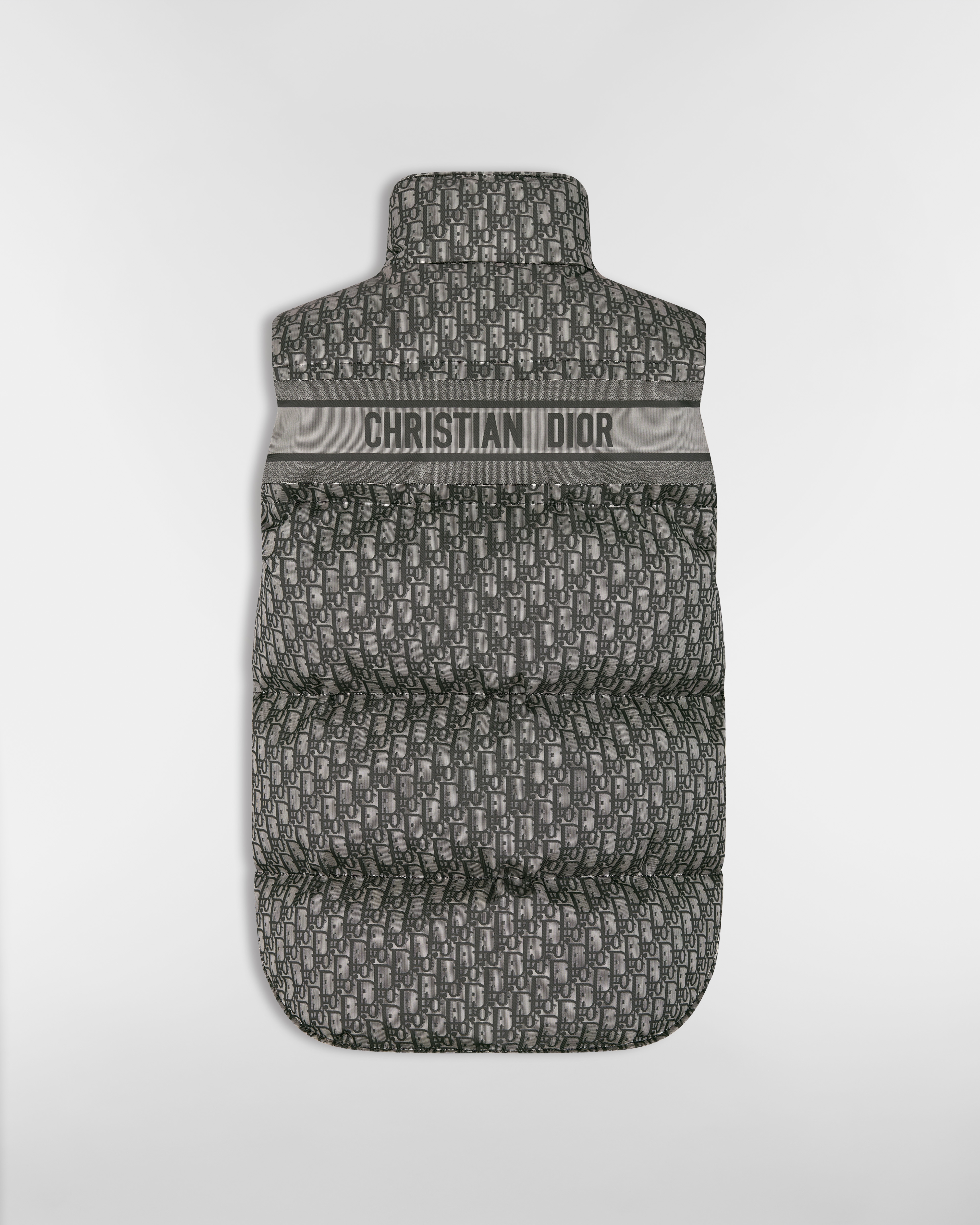 Piumino senza maniche DiorAlps Taffetà tecnico trapuntato con motivo Dior Oblique grigio e nero E08