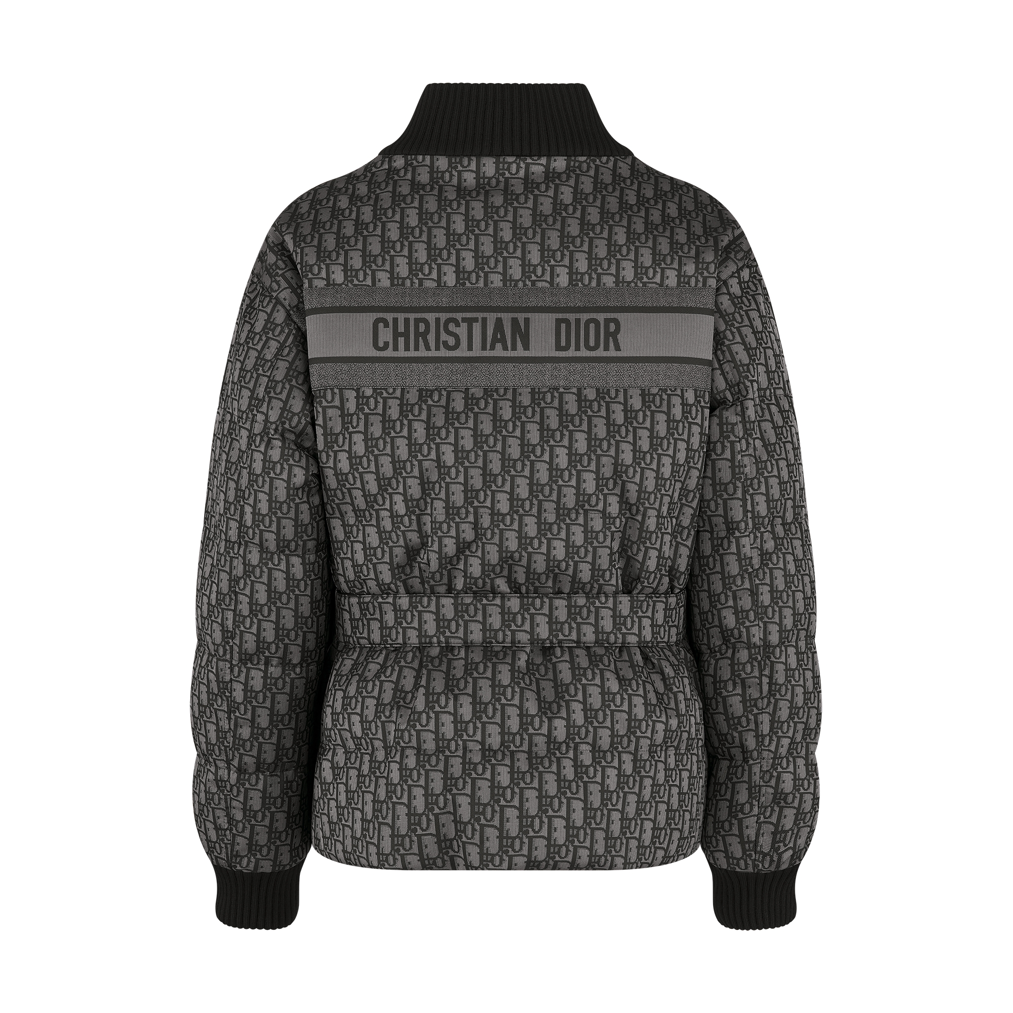 DiorAlps Reversible Belted Jacket Gray and Black Dior Oblique Padded Technical Taffeta E08