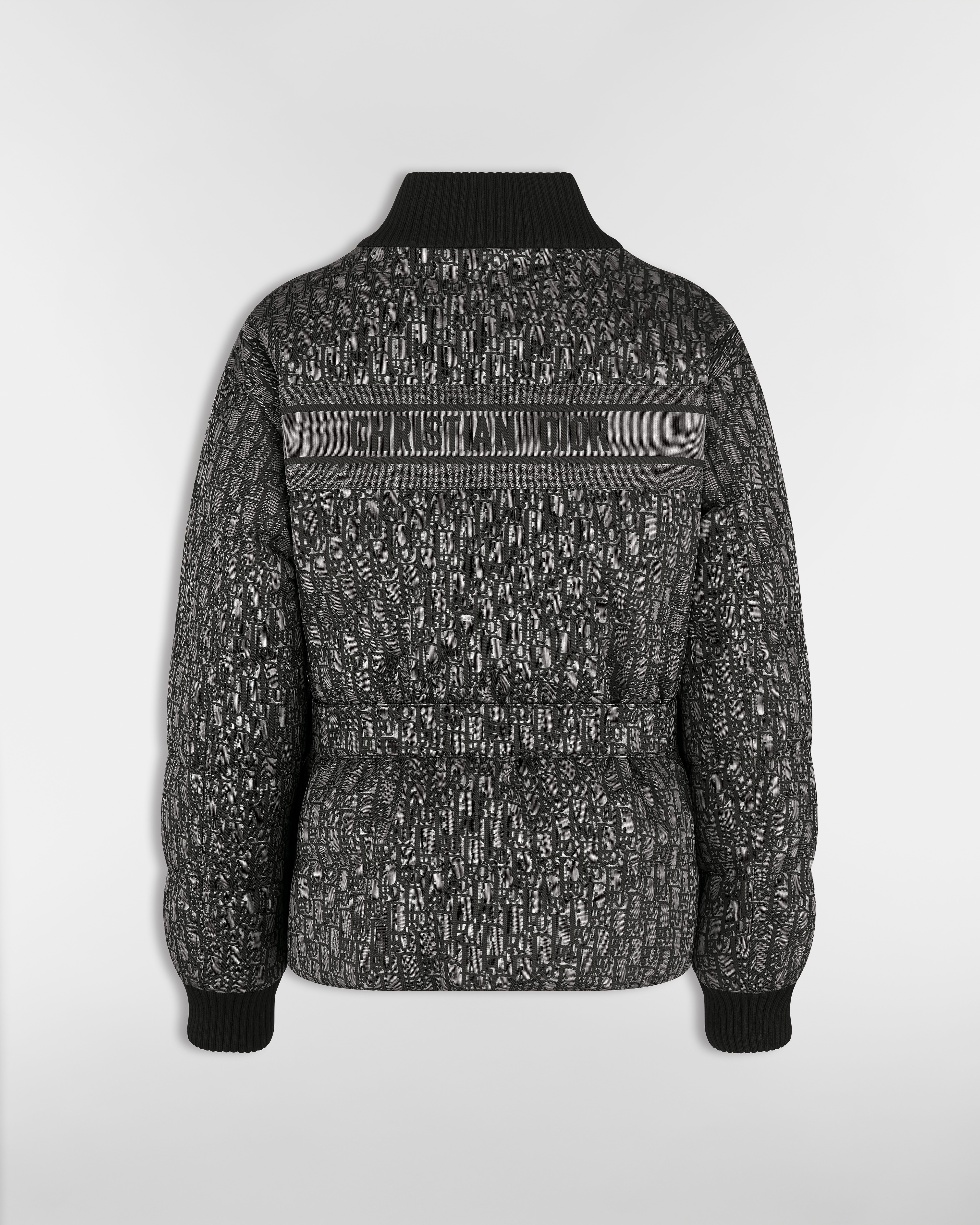 DiorAlps Reversible Belted Jacket Gray and Black Dior Oblique Padded Technical Taffeta E08