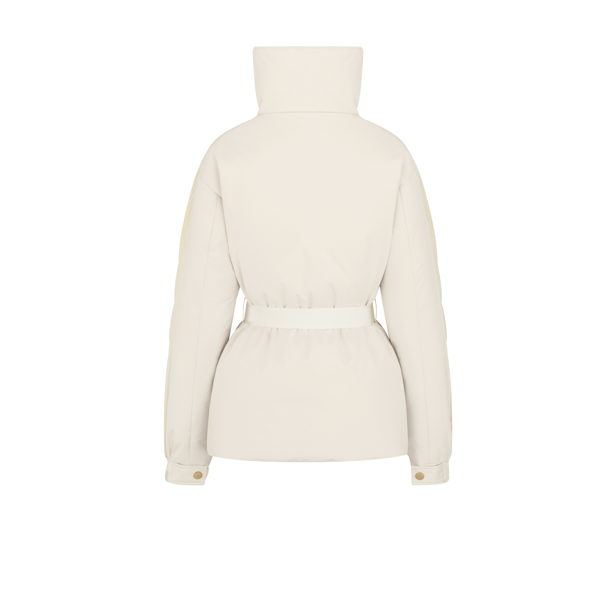 Doudoune ceinturée DiorAlps Taffetas technique matelassé blanc à motif Dior Graphique doré E08