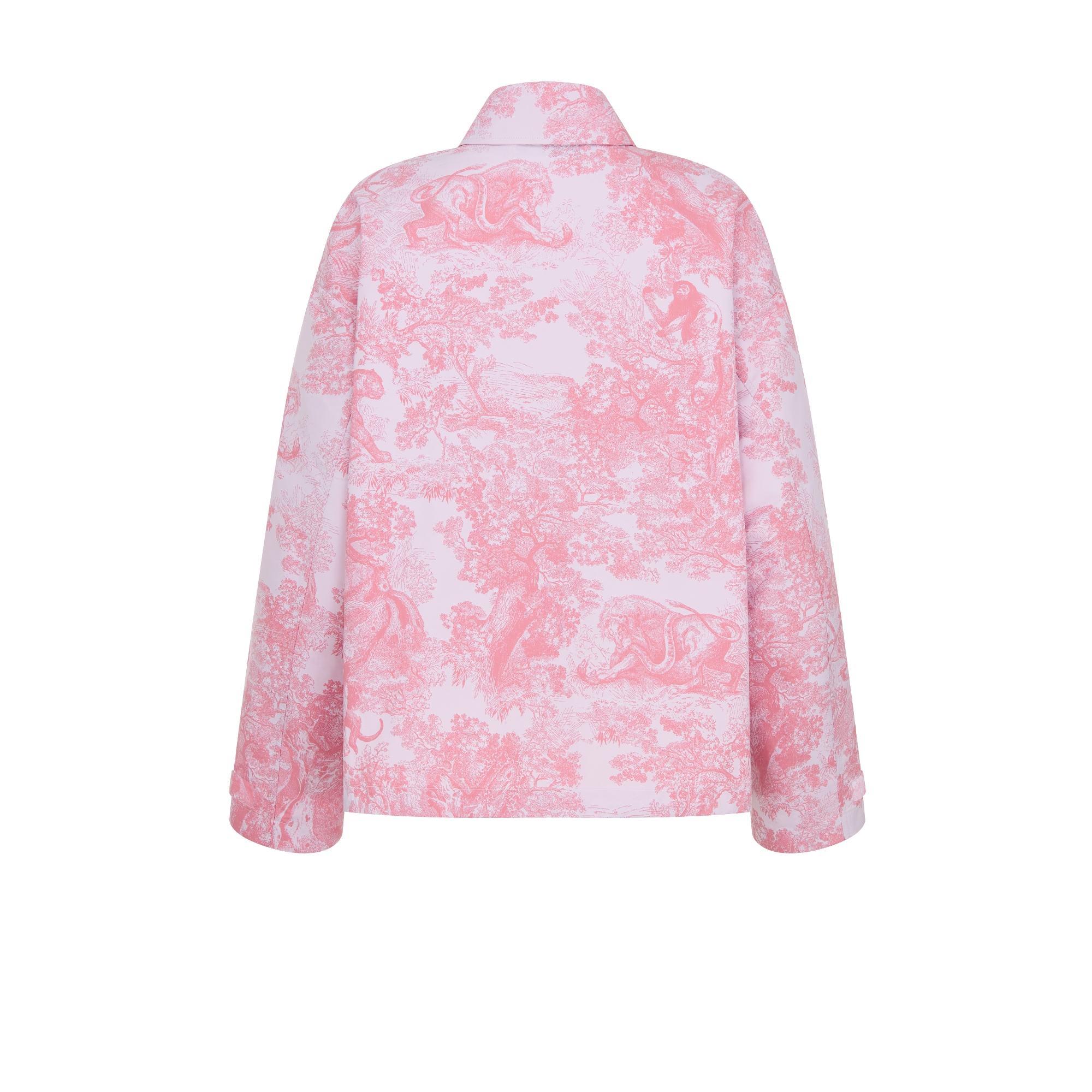 Dioriviera Jacket White Jacquard Technical Taffeta with Cherry Blossom Pink Toile de Jouy Sauvage Motif E08