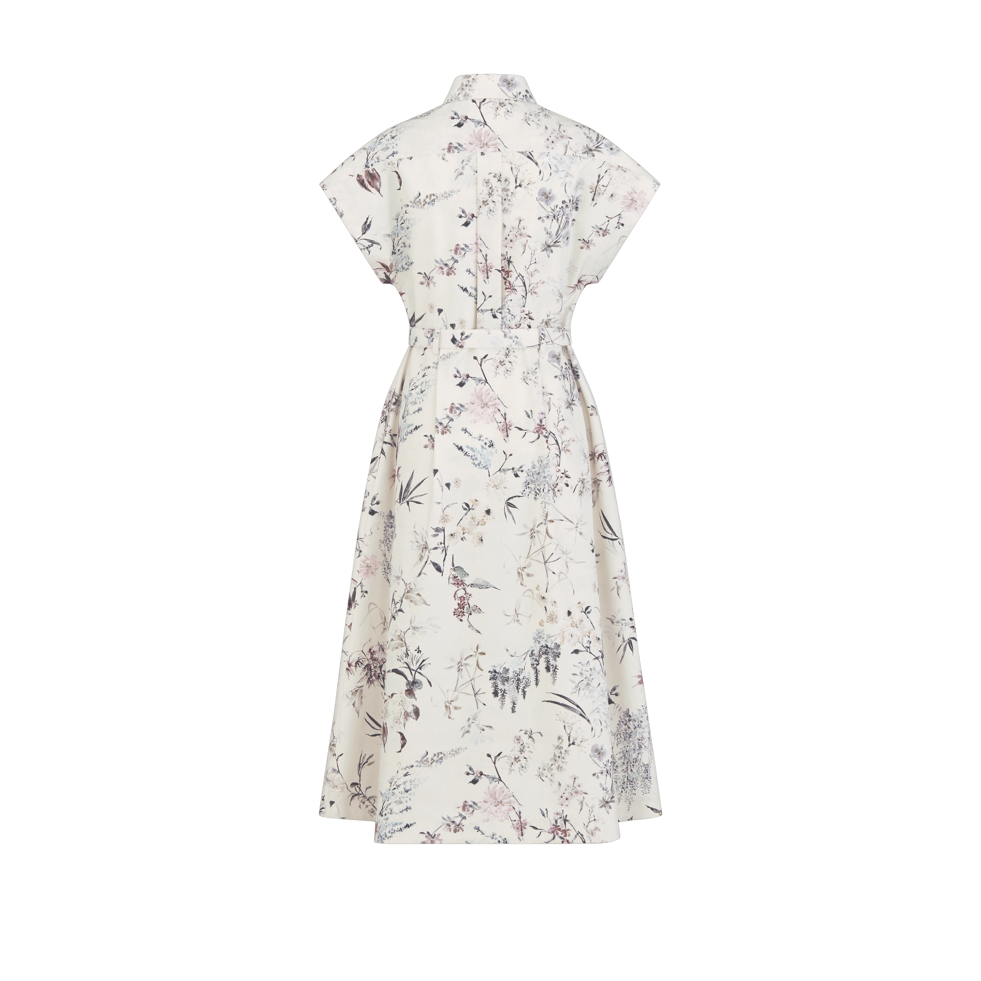 ベルト付き ミディ シャツドレス Millefiori コットン & シルク ポプリン E08