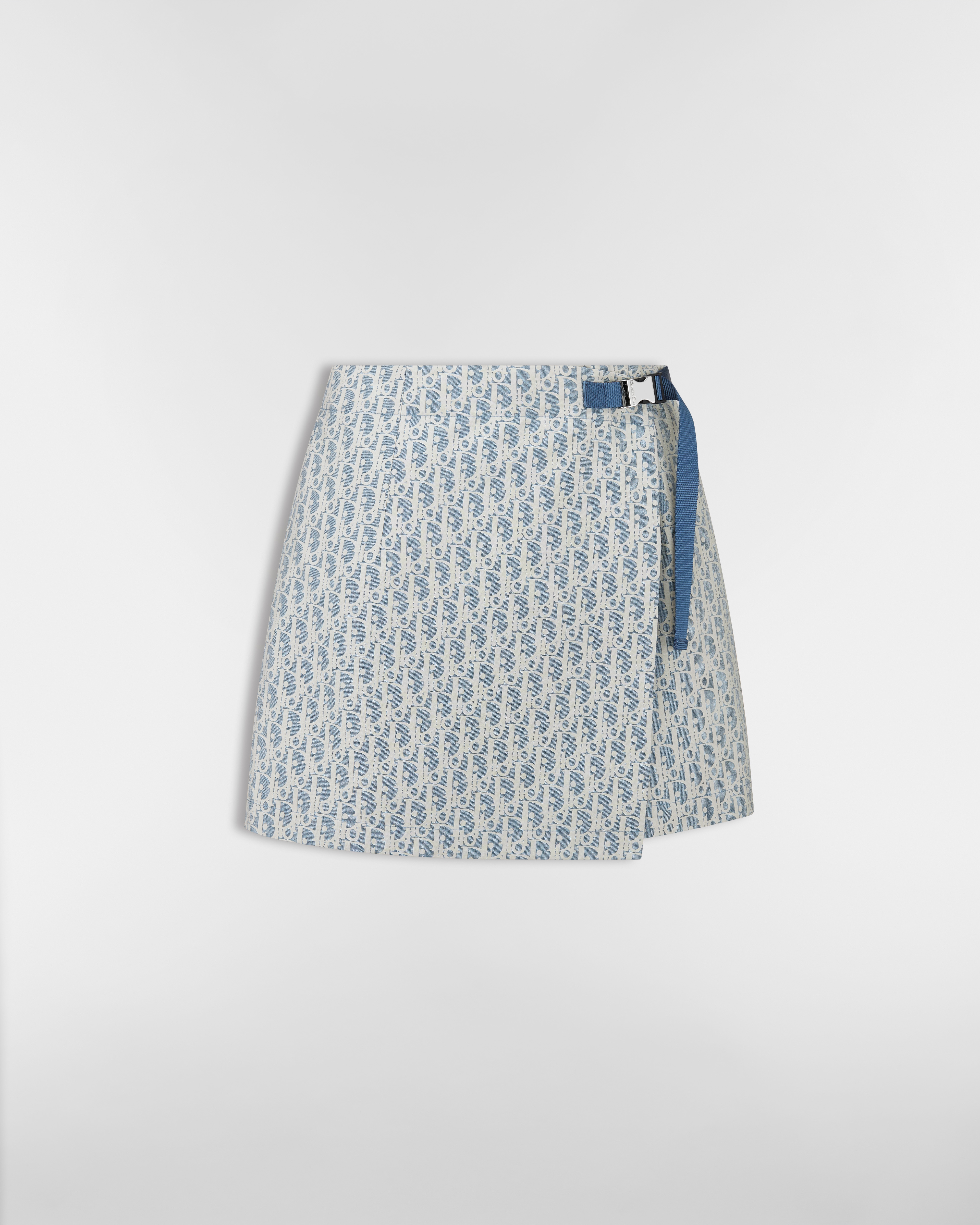 Short portefeuille Dioriviera Jacquard de taffetas technique à motif Dior Oblique bleu et blanc E01