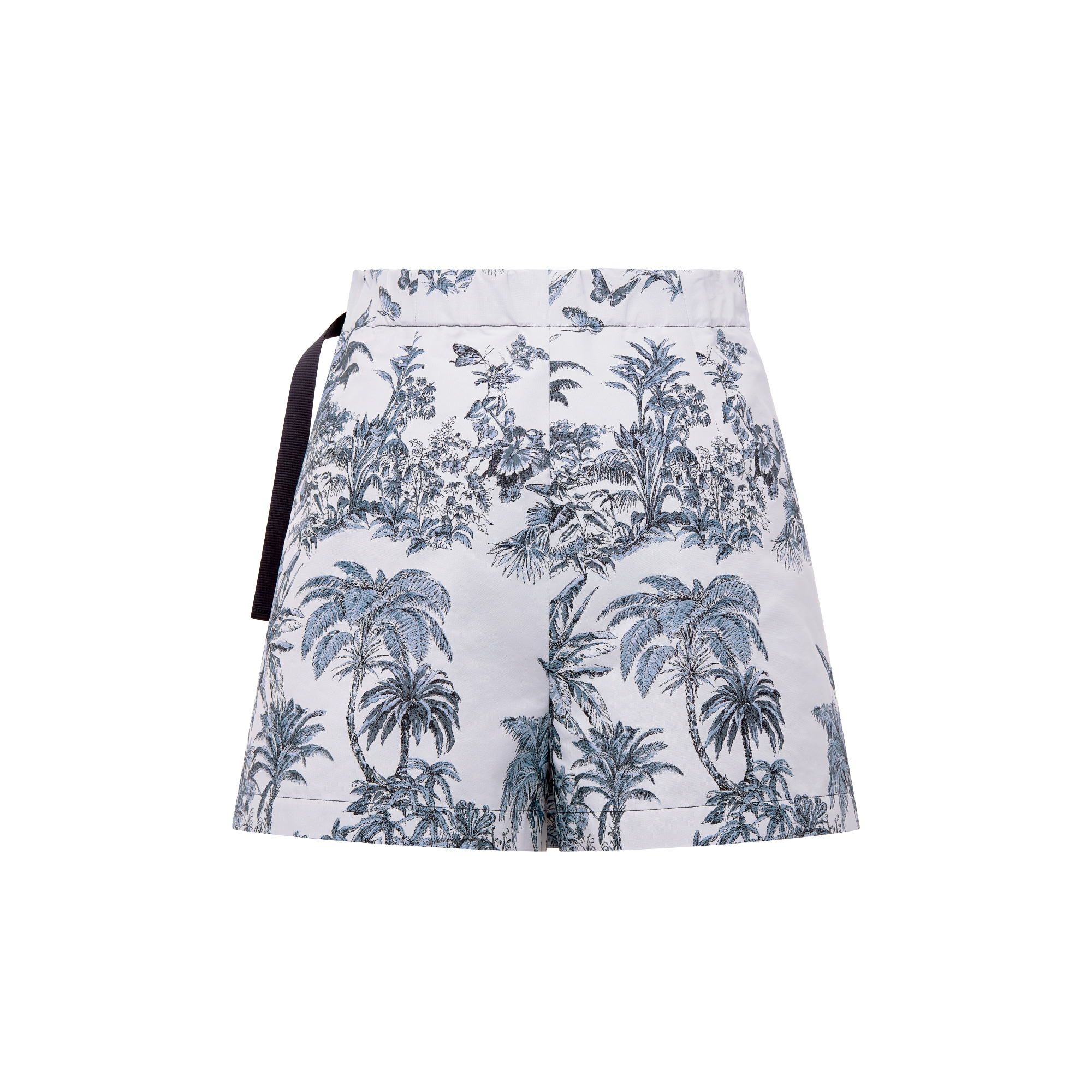 Dioriviera Skort White and Blue Toile de Jouy Palms Jacquard Technical Taffeta E08
