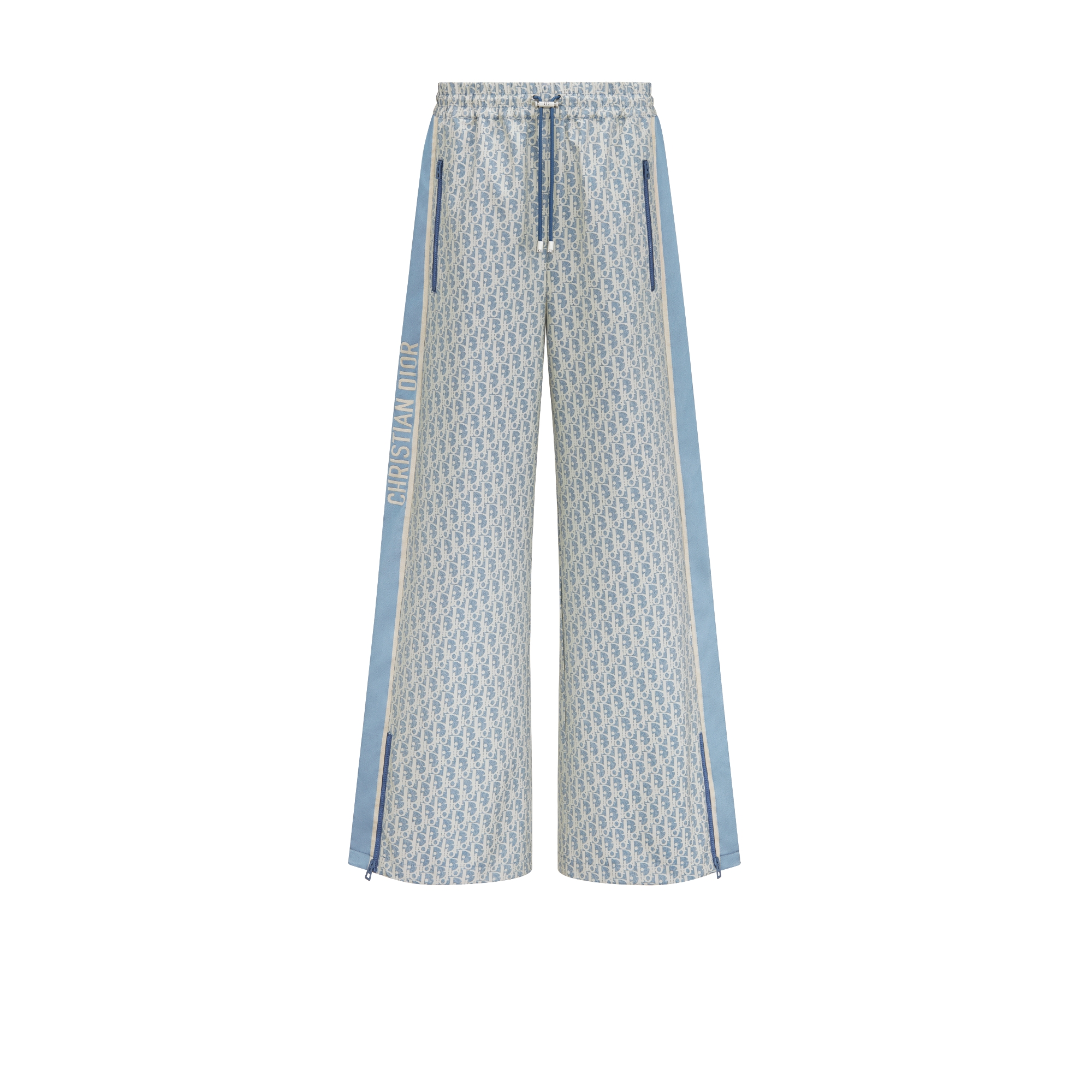 Christian Dior ロゴプリント フレアパンツ Flared Pants White Cotton Denim with Blue Miss Dior Graffiti