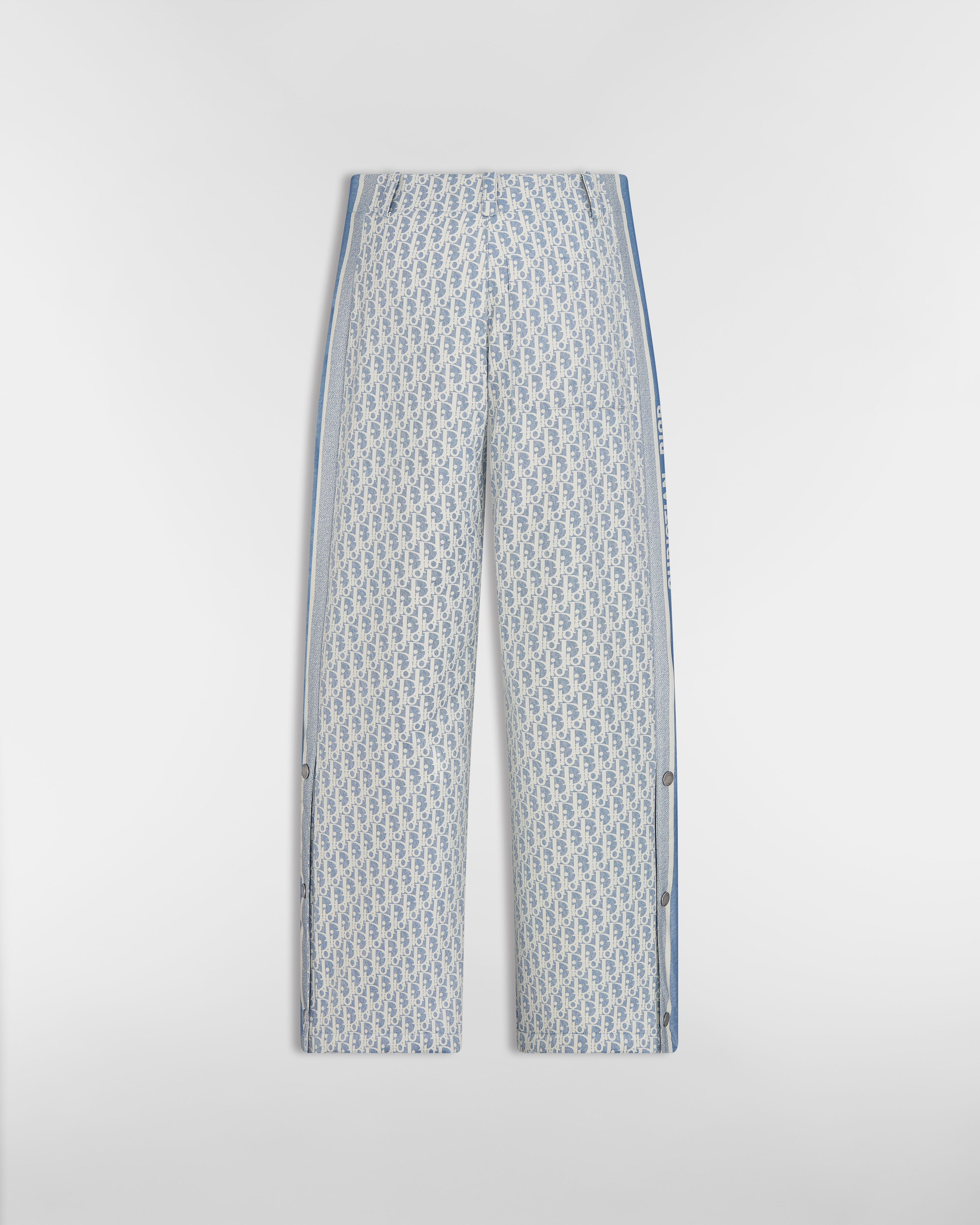 Pantaloni da sci DiorAlps Taffetà tecnico imbottito con motivo Dior Oblique blu e bianco E08