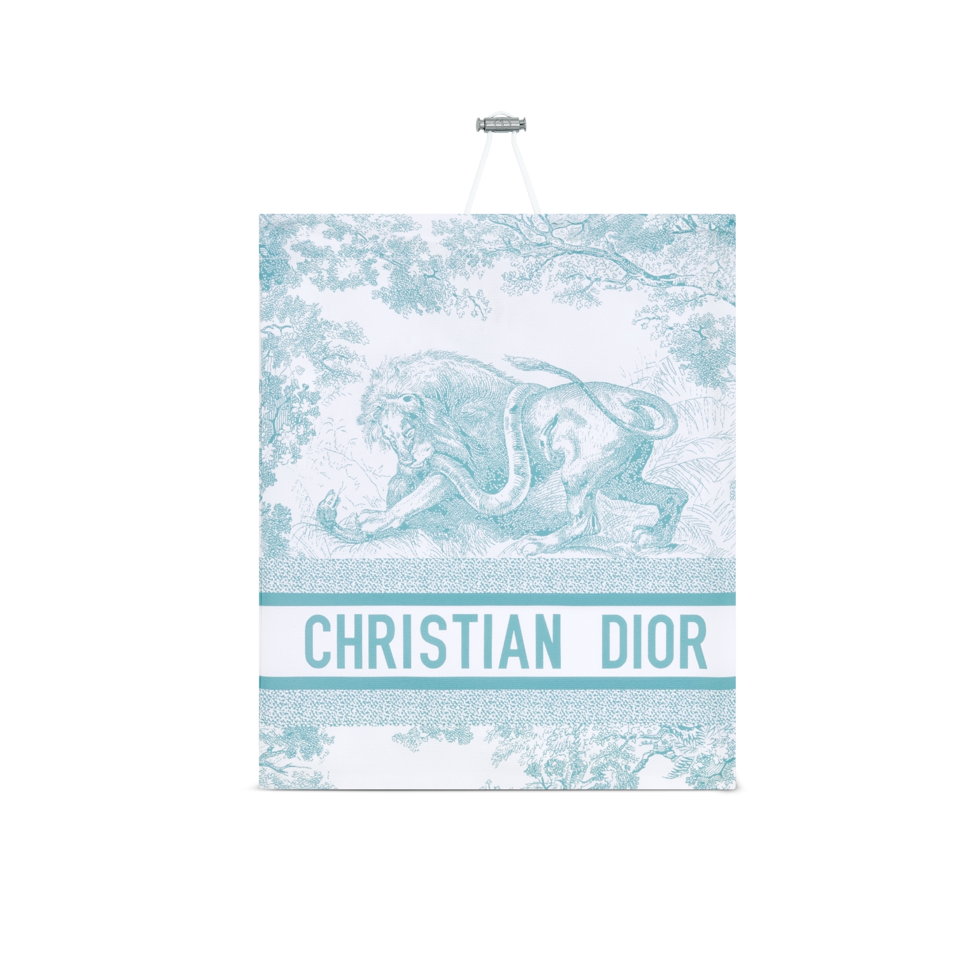 قطعة بيكيني علوية Dioriviera قماش تقنيّ باللون الأبيض مع نمط توال دو جوي سوفاج بلون أخضر زنبق الوادي E10