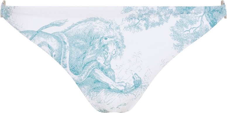 Dioriviera Bikini Bottom White Technical Fabric with Lily of