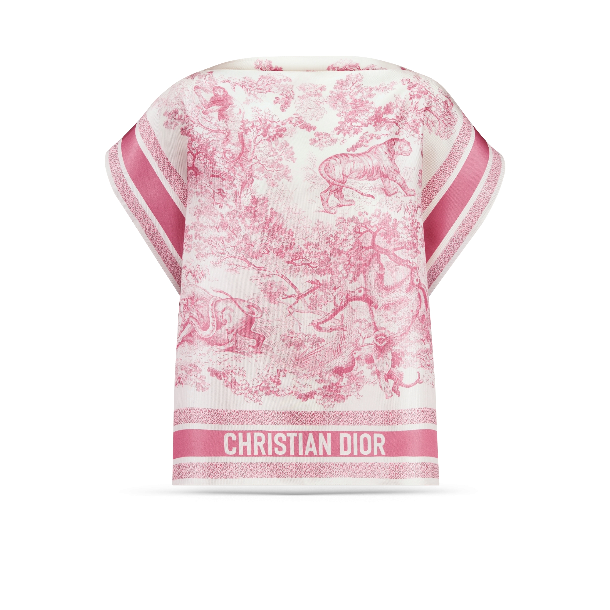 Dioriviera Toile de Jouy Sauvage Dior Silk Top White and